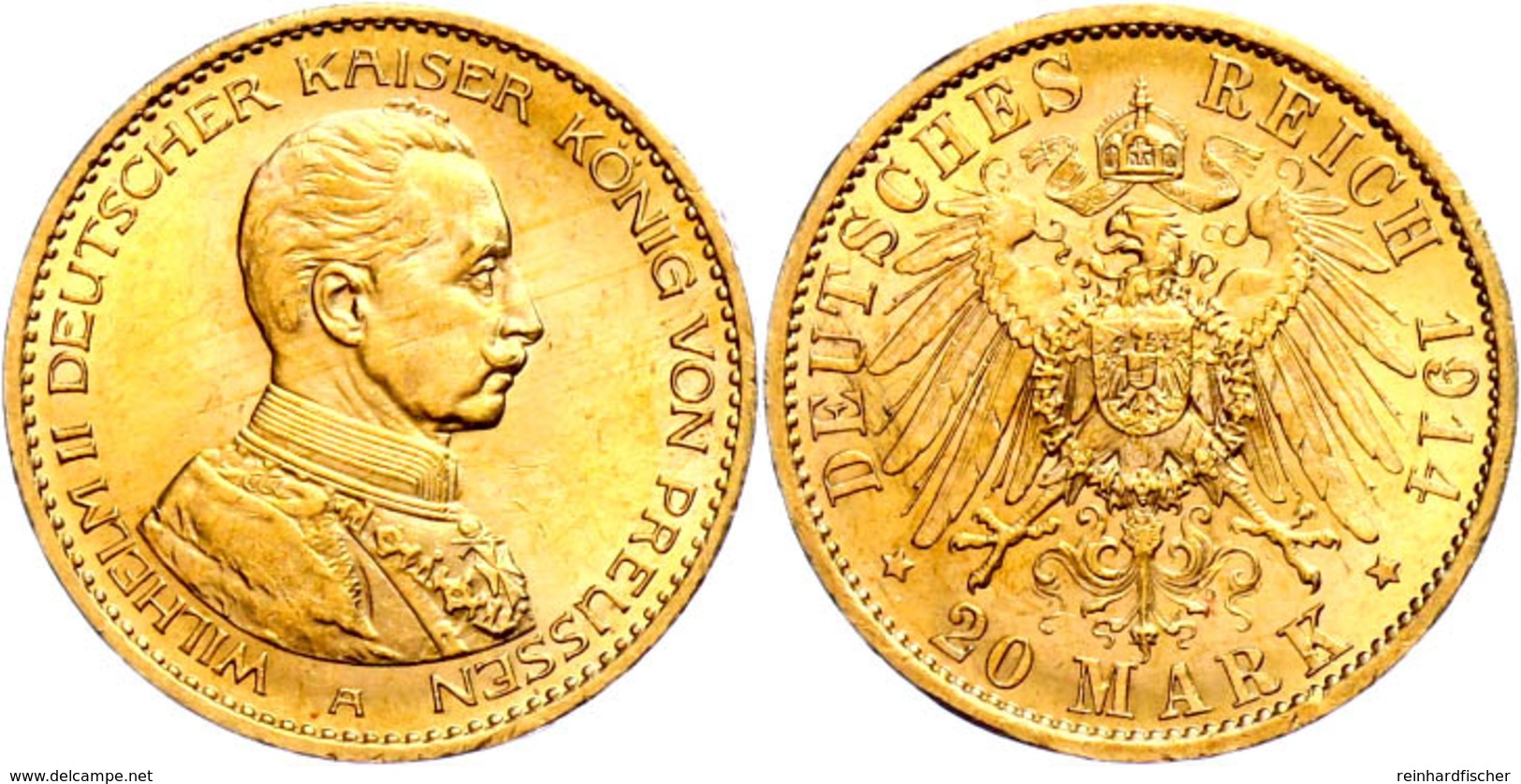 20 Mark, 1914, Wilhelm II. In Gardeuniform, Vz., Katalog: J.253 Vz - Sonstige & Ohne Zuordnung