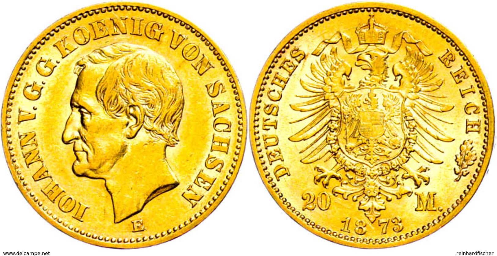 20 Mark, 1873, Johann, Ss+., Katalog: J. 259 - Sonstige & Ohne Zuordnung