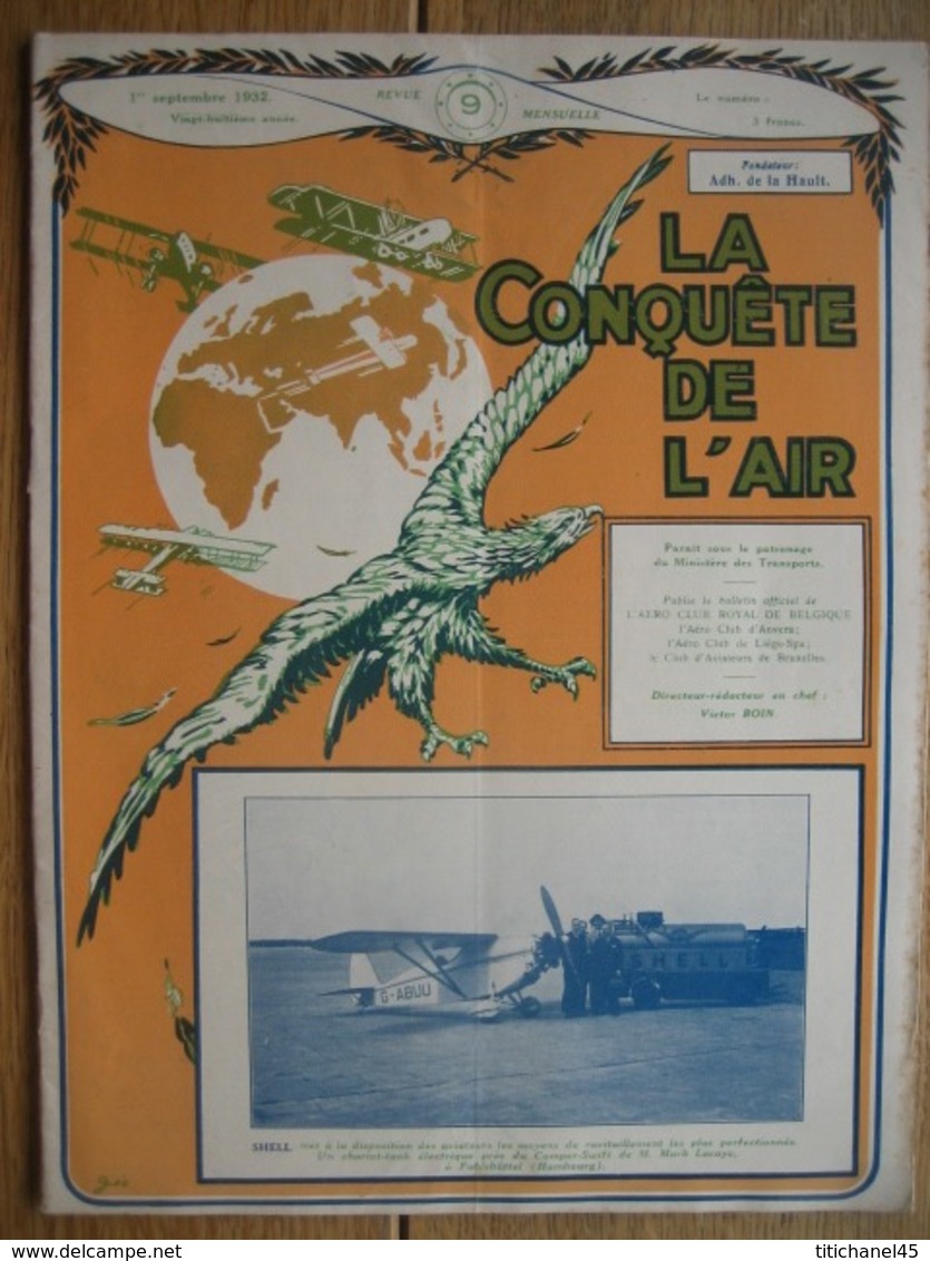 LA CONQUETE DE L'AIR 1932 N°9 -Rallye Du ZOUTE-TRAVERSEE ATLANTIQUE: MOLLISON-PHOTOS LEOPOLDVILLE-DORNIER "DO.K" - AeroAirplanes