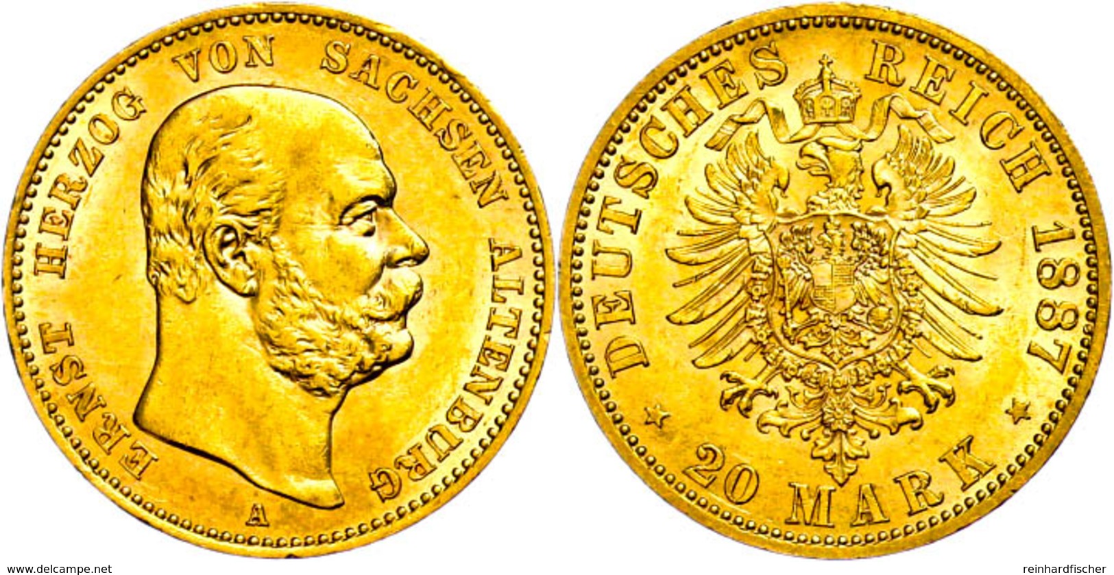 20 Mark, 1887, Ernst I., Wz. Rf., Vz., Katalog: J. 269 Vz - Sonstige & Ohne Zuordnung