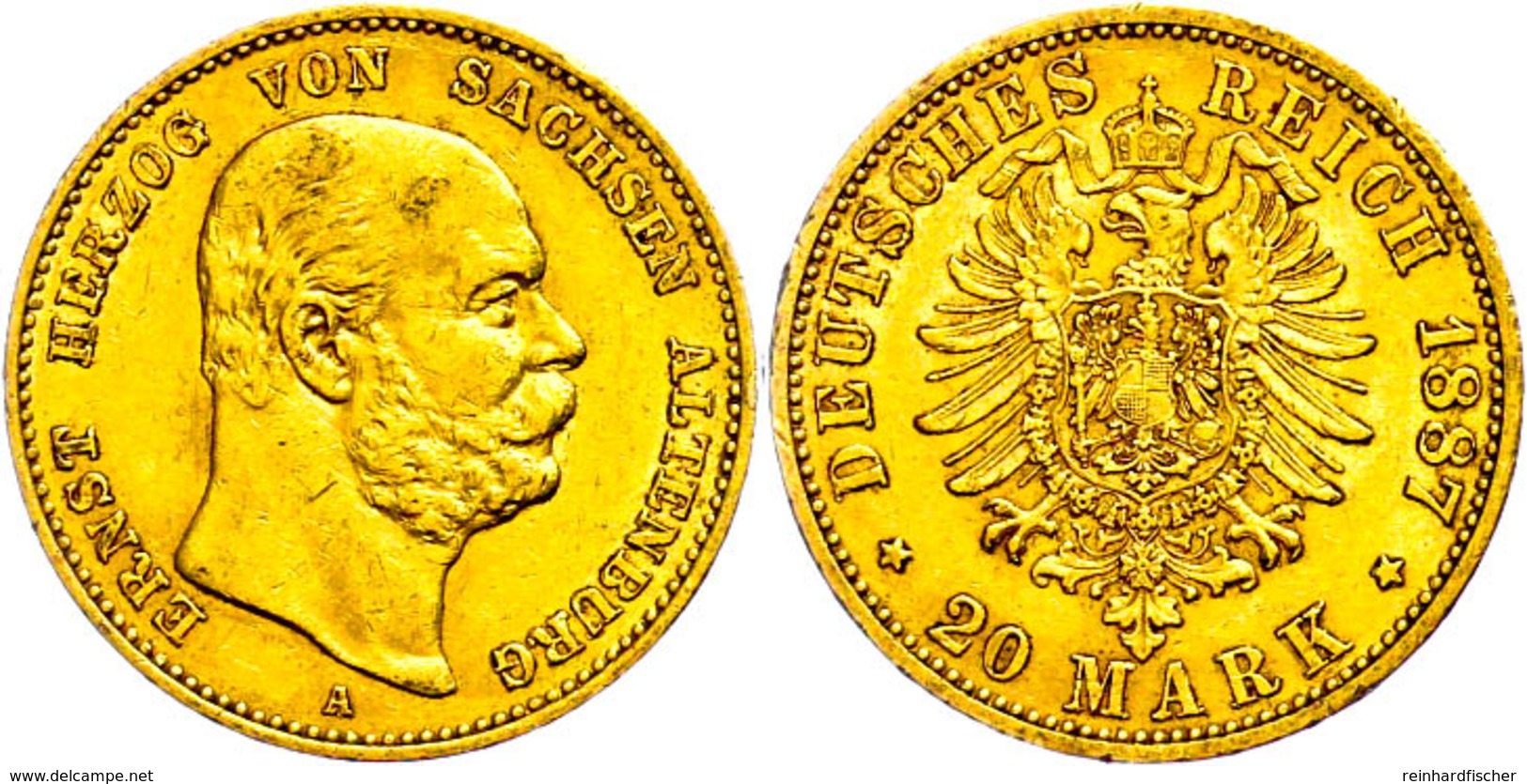 20 Mark, 1887, Ernst, Kl. Rf., Ss-vz. Erworben Bei Der Firma Harald Möller, Espenau. Mit Aktueller Kurz-Expertise Guy Fr - Sonstige & Ohne Zuordnung