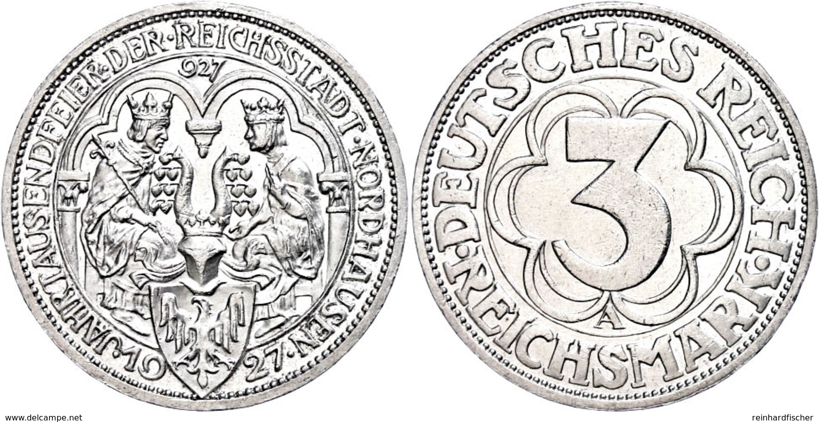 3 Reichsmark, 1927, Nordhausen, Vz., Katalog: J.327 Vz - Sonstige & Ohne Zuordnung