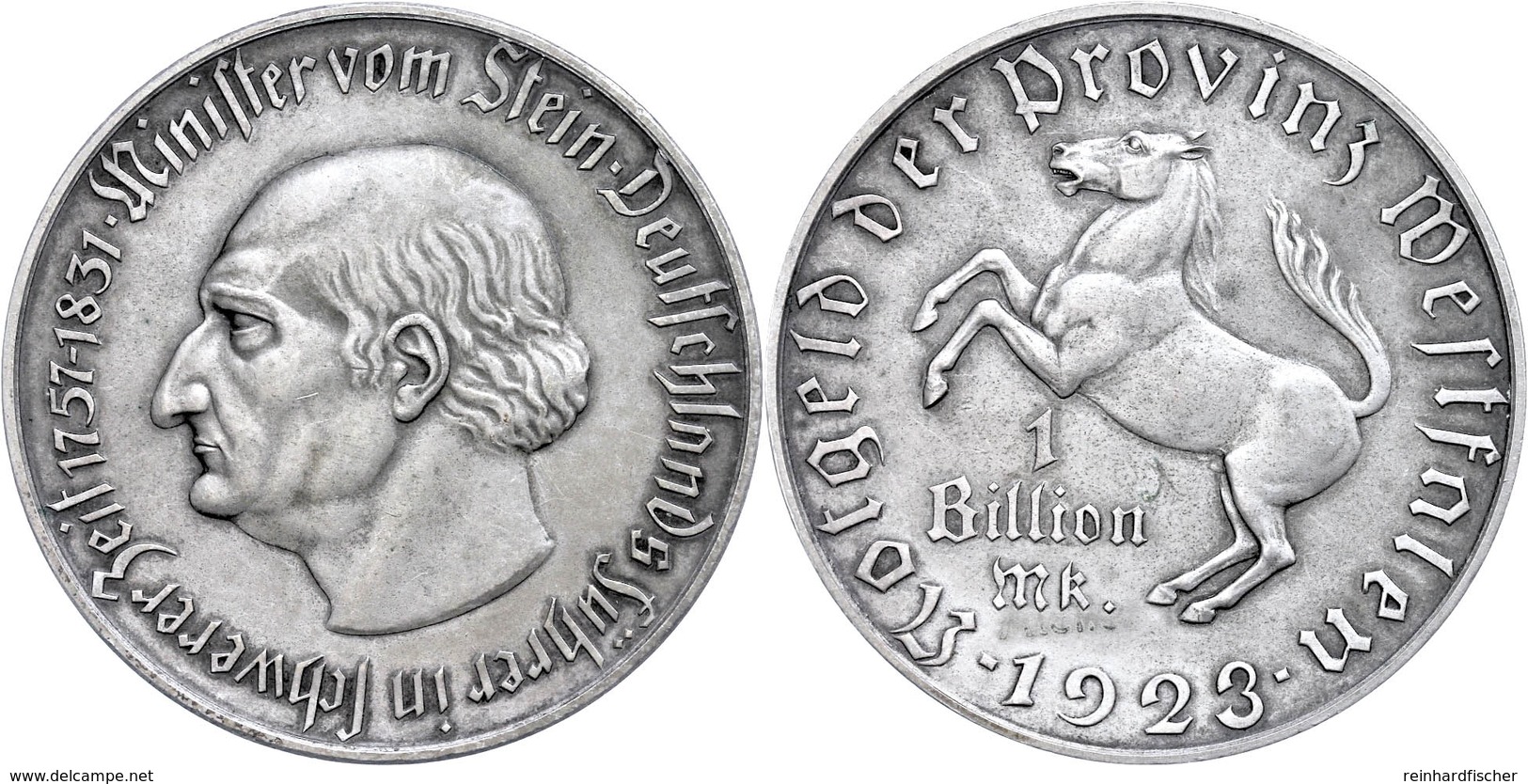 Westfalen, 1 Billion Mark, 1923, Freiherr Von Stein, Vz., Katalog: J. N28 Vz - Altri & Non Classificati