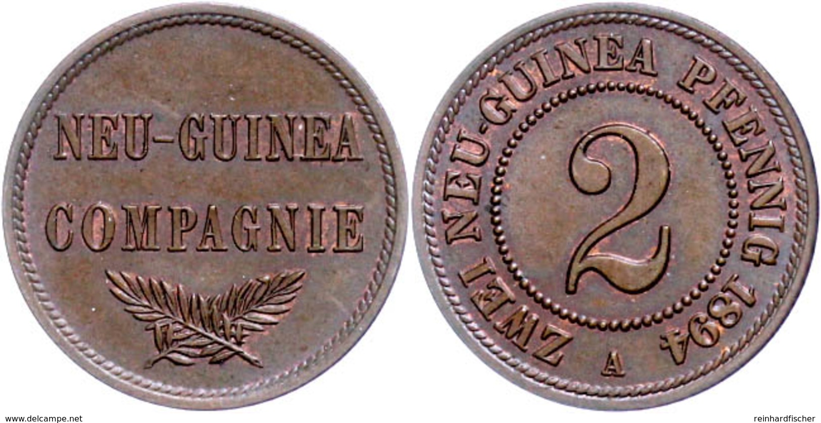 Neuguinea, 2 Pfennig, 1894, Vz., Katalog: J.702 Vz - Sonstige & Ohne Zuordnung