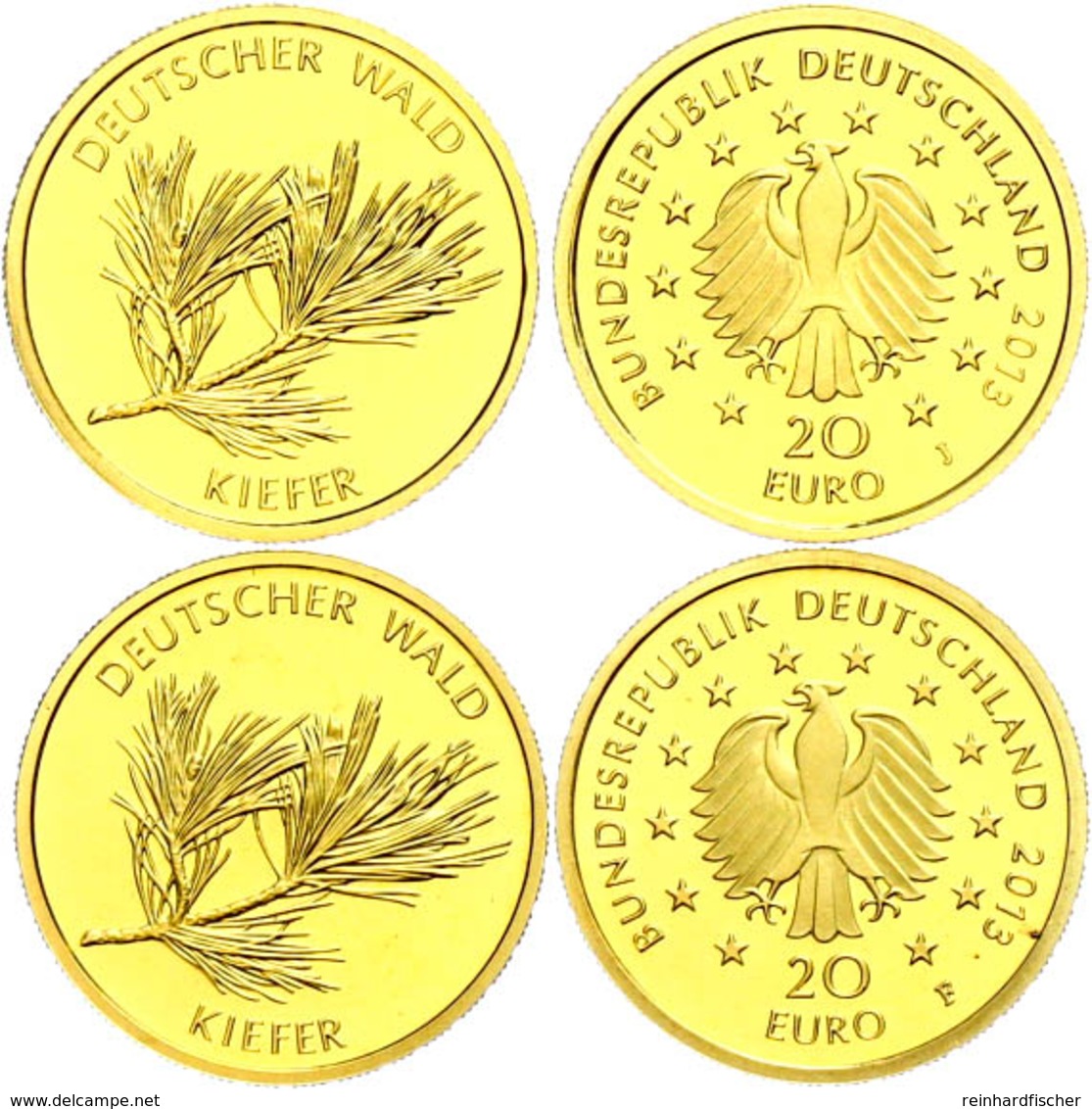 2 X 20 Euro, Gold, 2013, Kiefer, F Und J, Mit Zertifikaten, St., Katalog: J.581 St - Andere & Zonder Classificatie