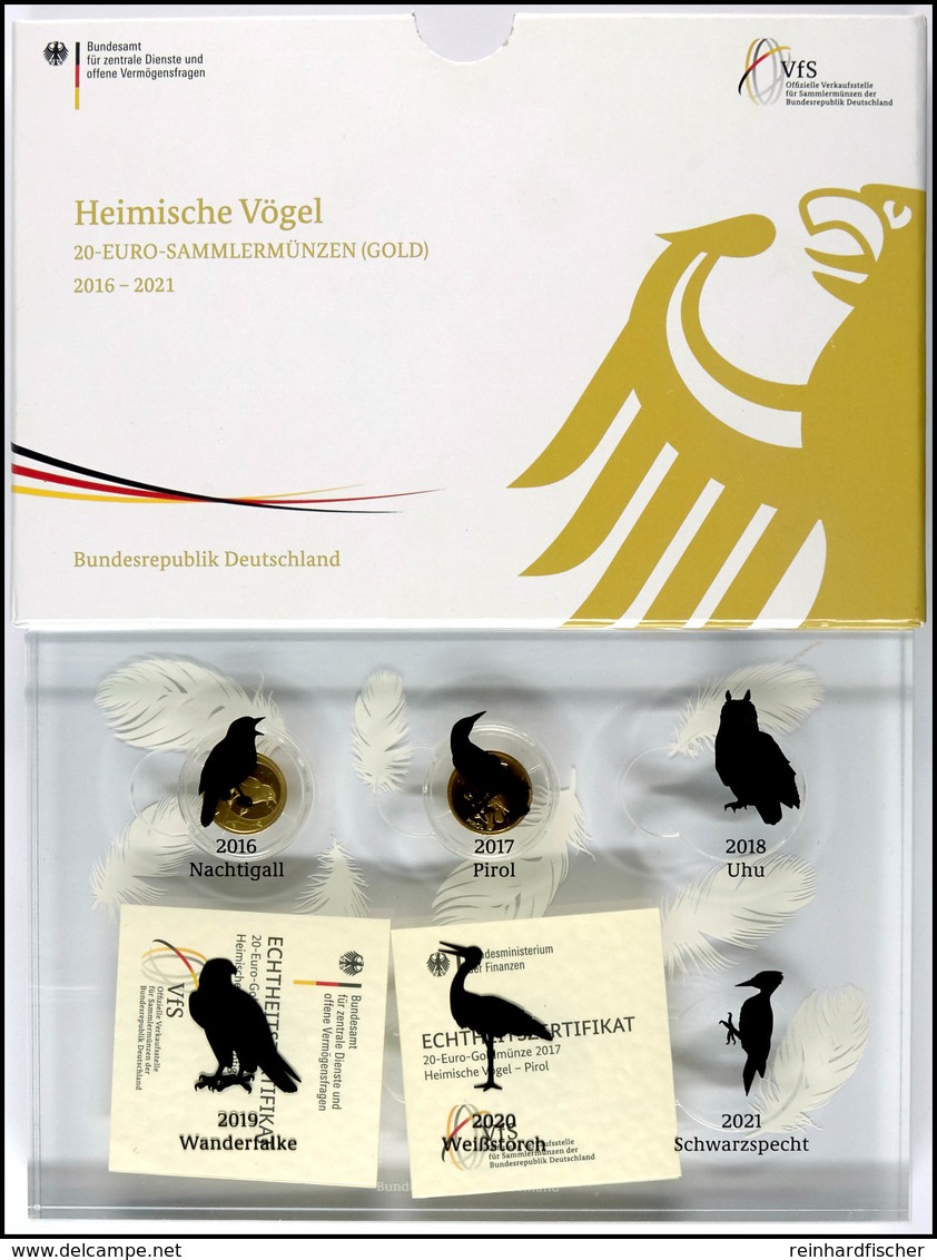 2 X 20 Euro, Gold, 2016/2017, Heimische Vögel-Nachtigall/Pirol, Mit Zertifikaten In Acrylbox Und Schuber, St., Katalog:  - Sonstige & Ohne Zuordnung