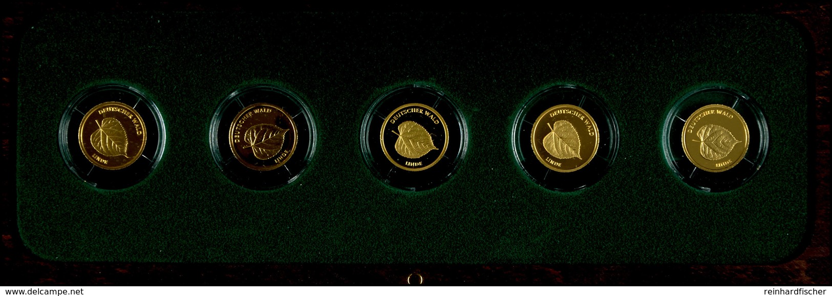 5 X 20 Euro, Gold, 2015, Linde, A, D, F, G Und J, Mit Zertifikaten In Ausgabeschatulle, St.  St - Sonstige & Ohne Zuordnung