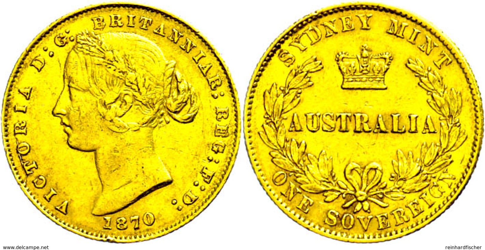 Sovereign, Gold, 1870, Victoria, Fb. 10, Kl. Rf., Ss.  Ss - Autres & Non Classés