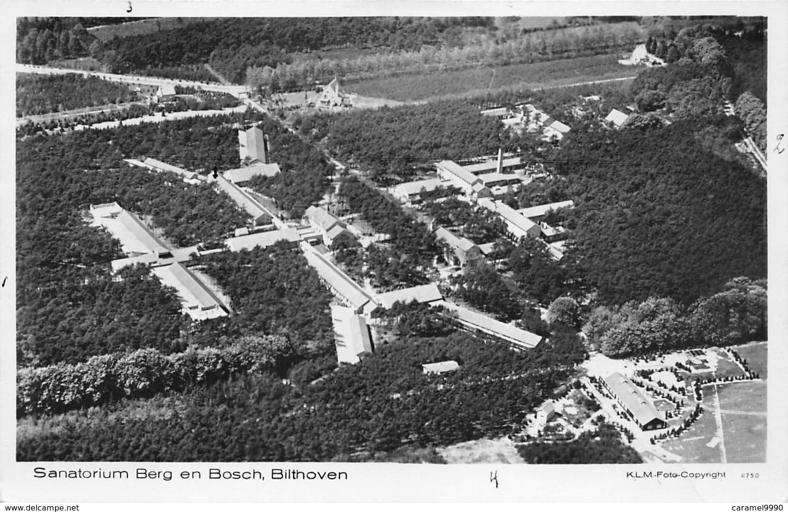 Nederland  Sanatorium Berg En Bosch Bilthoven Luchtfoto KLM K.L.M.   Echte Foto Fotografie  Fotokaart      M 940 - Bilthoven