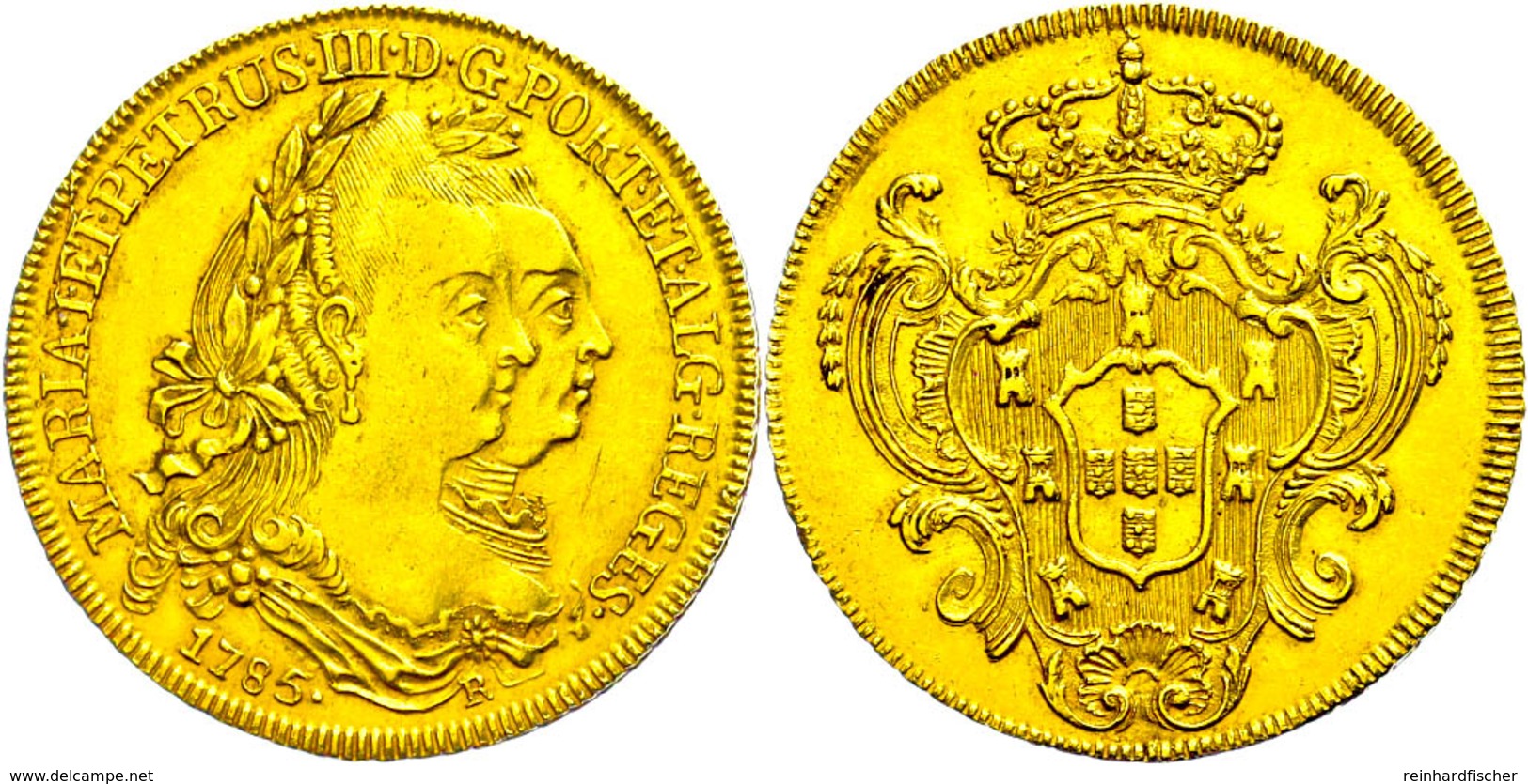 6400 Reis, Gold, 1785, Maria I. Und Pedro III., Rio De Janeiro, Fb. 76, Vz.  Vz - Brasile