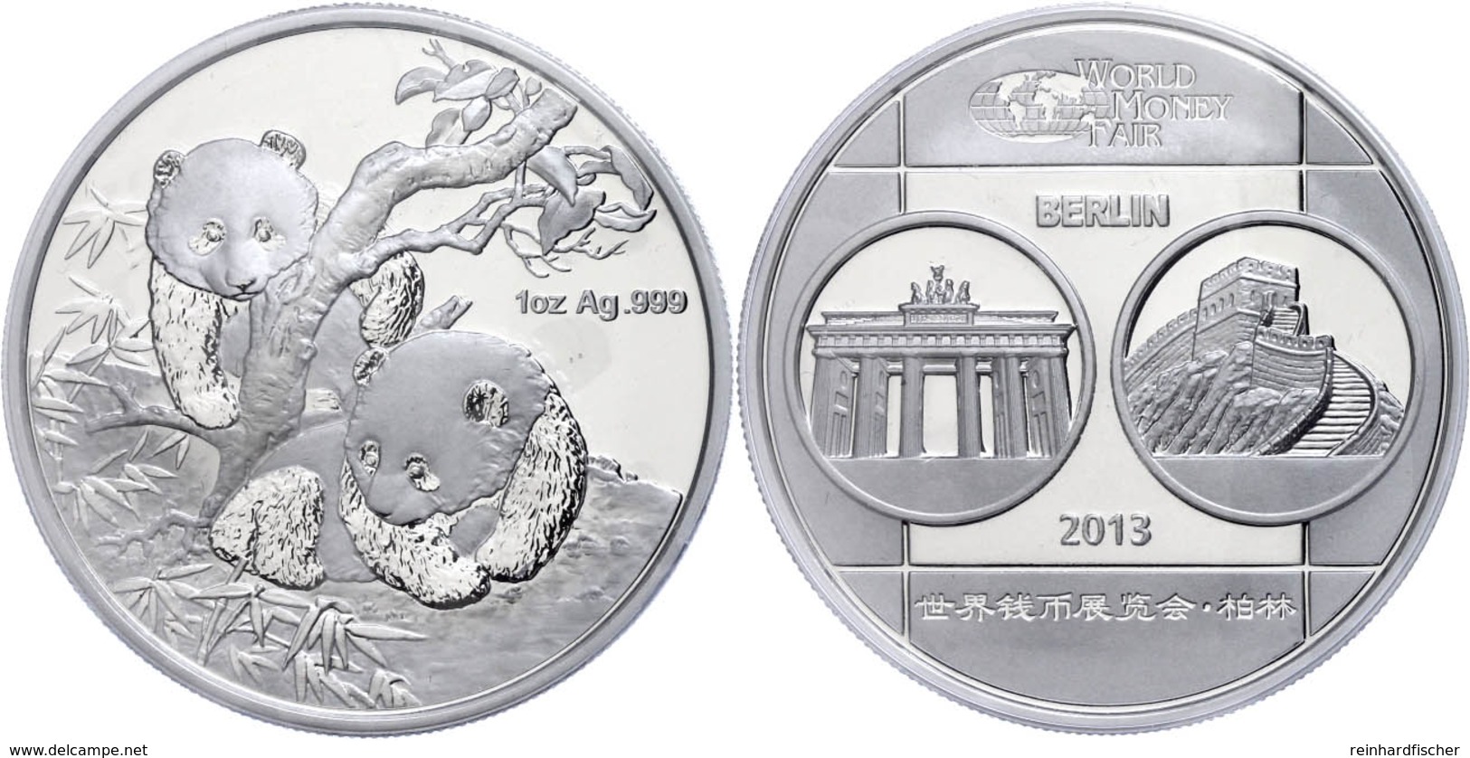 1 Unze Silber, 2013, World Money Fair In Berlin, Verschweißt, Im Etui Mit OVP Und Zertifikat. Auflage Nur 10.000 Stück,  - China