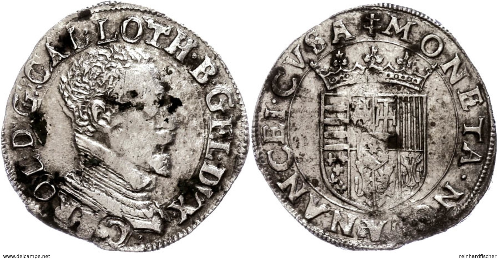 Lothringen, Teston, O. J., 1545-1608, Karl III., Nancy, Ss-vz.  Ss-vz - Autres & Non Classés