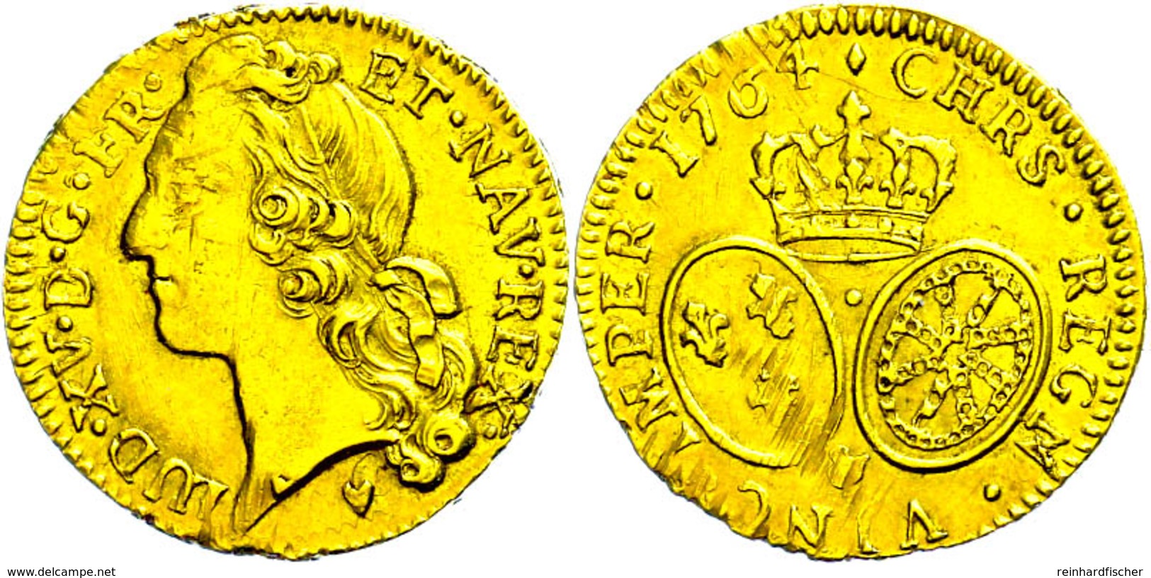 Louis D'or Au Bandeau, 1764, A (Paris), Louis XV., Gadoury 341 (R4), Etwas Justiert, Ss-vz.  Ss-vz - Other & Unclassified