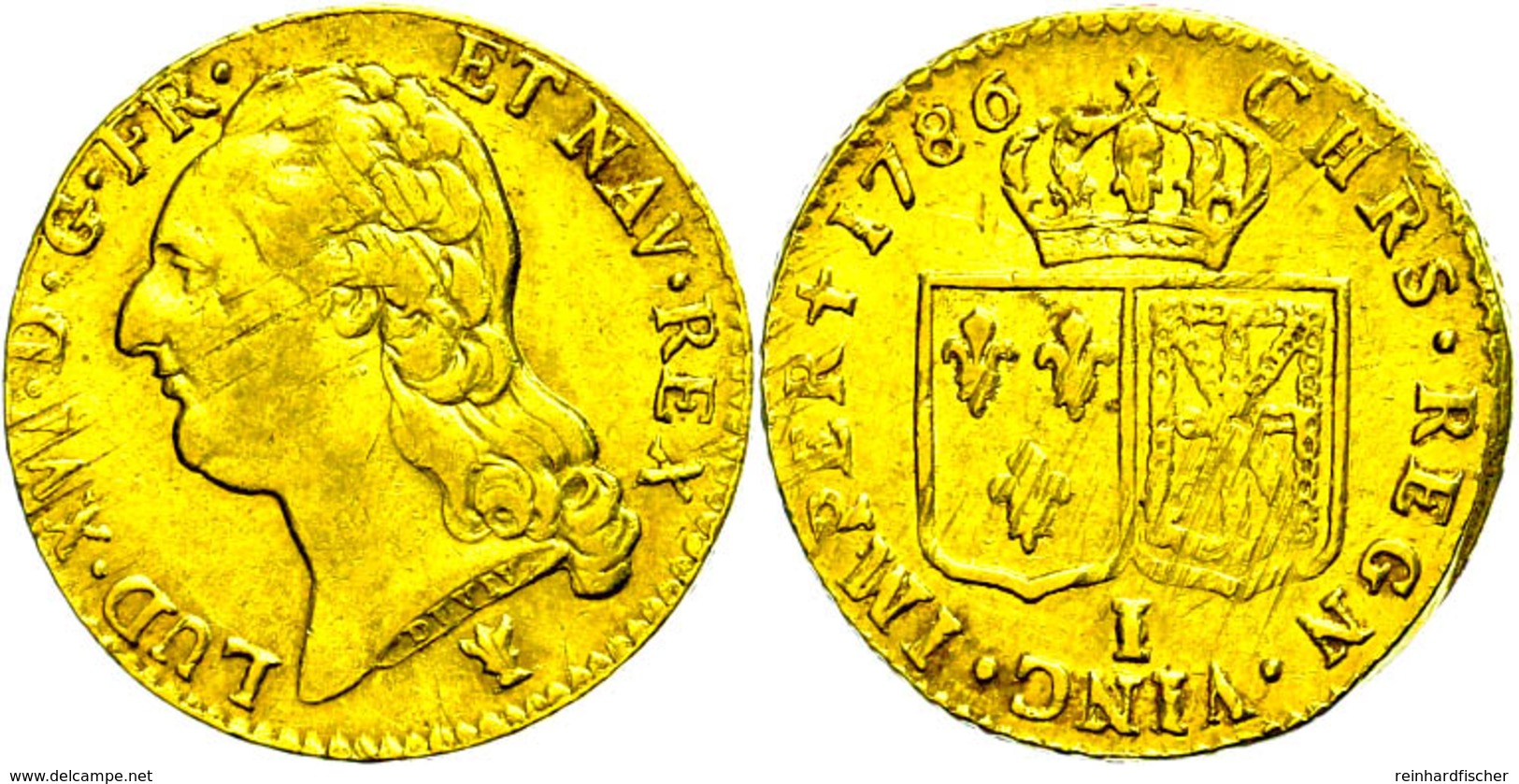 Louis D'or à La Tete Nue, 1786, I (Limoges), Louis XVI., Gadoury 361, Justiert, Ss.  Ss - Autres & Non Classés