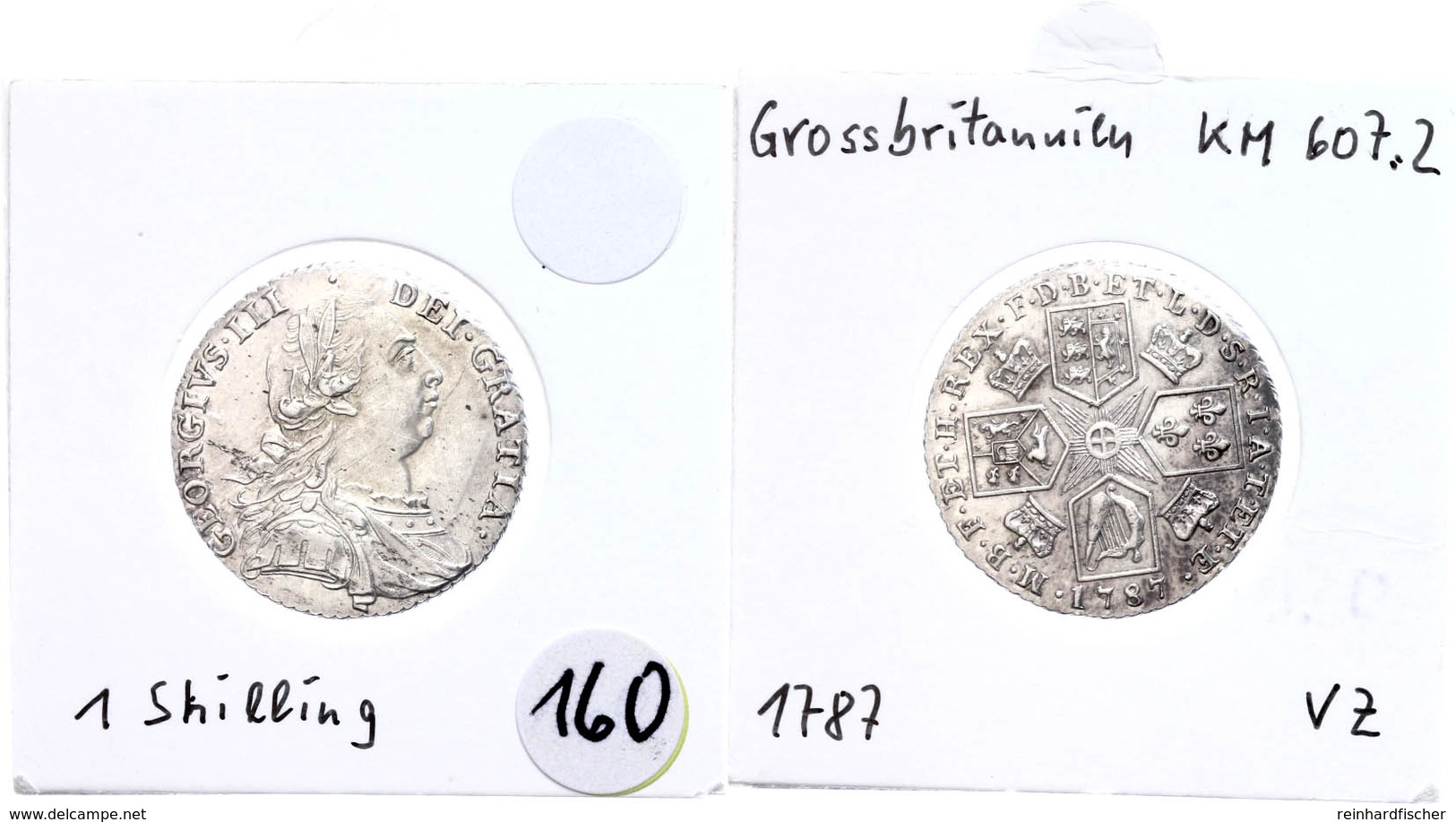 Schilling, 1787, London. Georg III. 1760-1820, KM 607.2, Seaby 3743, Vz.  Vz - Andere & Zonder Classificatie