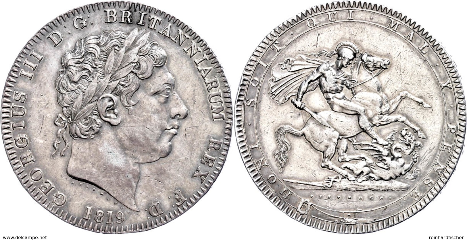 Crown, 1819, George III., LIX, Seaby 3787, Ss-vz.  Ss-vz - Sonstige & Ohne Zuordnung
