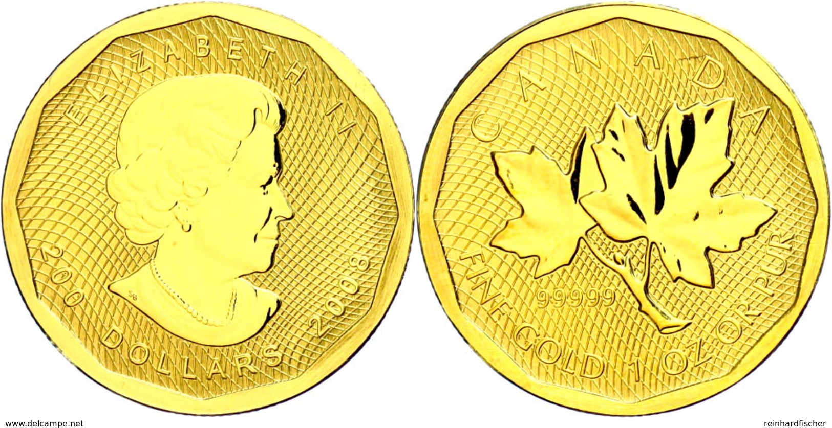 300 Dollars, Gold, 2008, "Maple Leaf"-12. Ausgabe, KM 786 St.  St - Canada