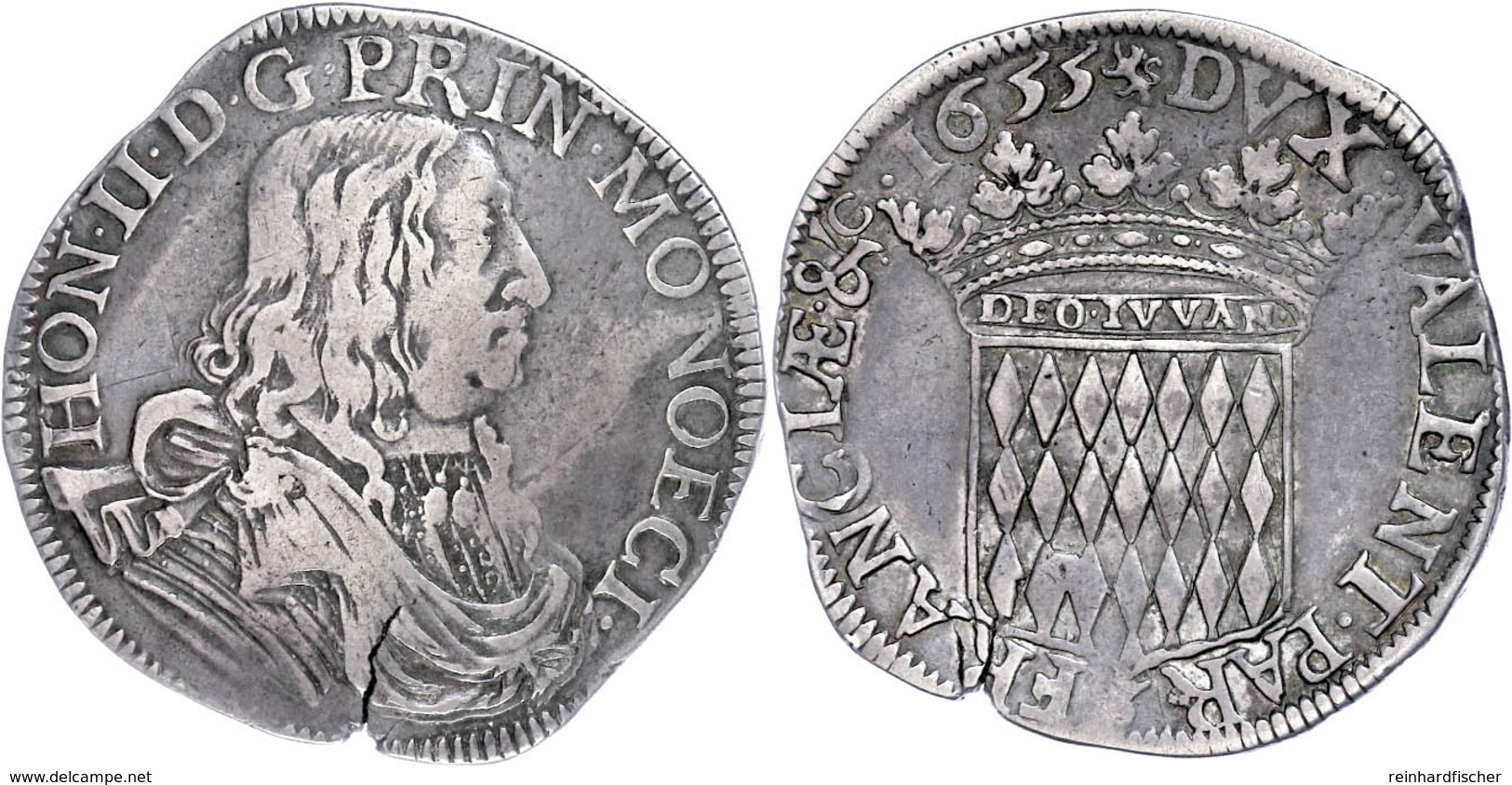 Scudo, 1655, Honoré II., Dav. 4307, Schrötlingsriss, Ss.  Ss - Autres & Non Classés