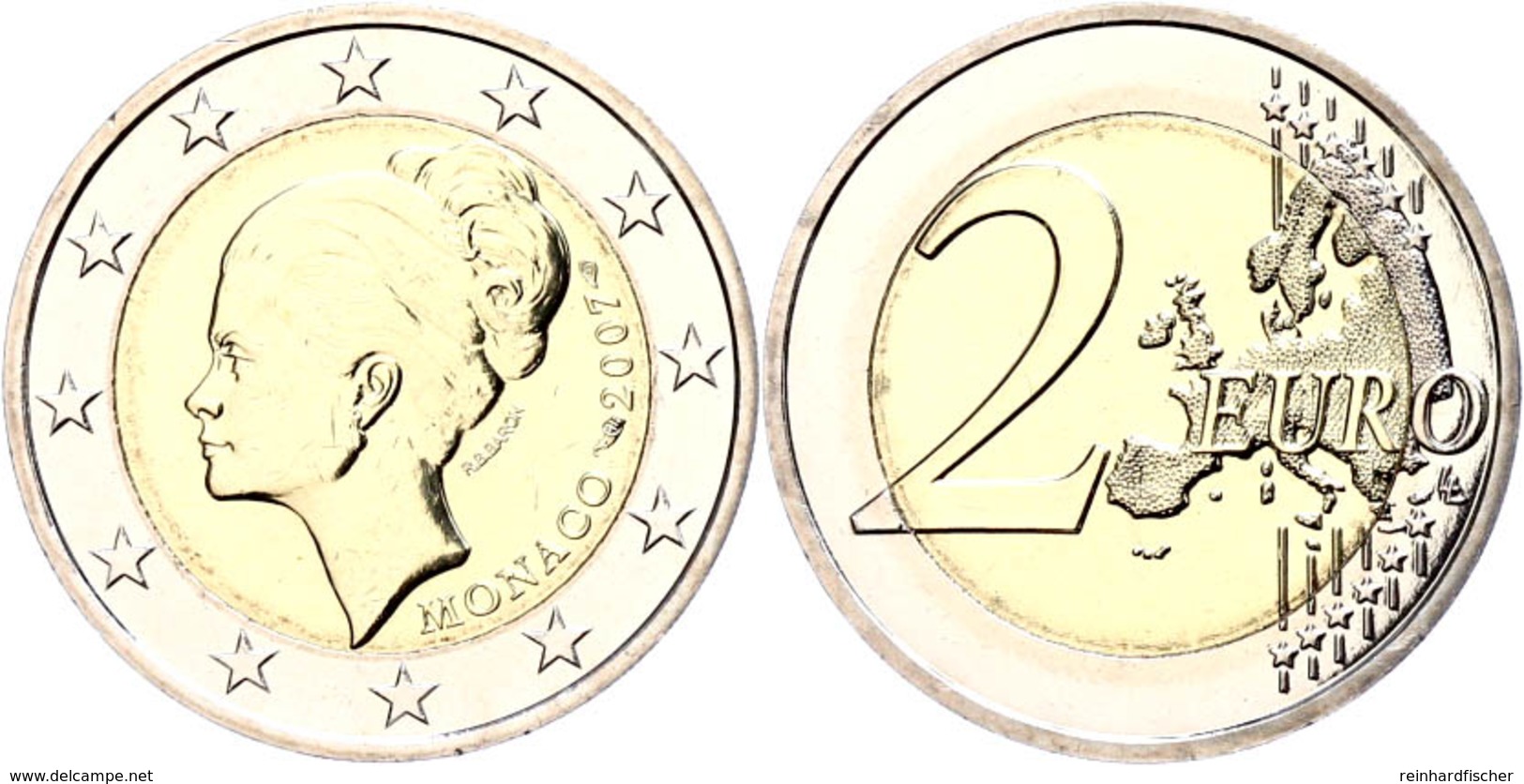 2 Euro, 2007, Grace Patricia Kelly Zum 25. Todestag, KM 186, In Kapsel, In Originalschatulle Mit Umverpackung, Vz-st.  V - Other & Unclassified