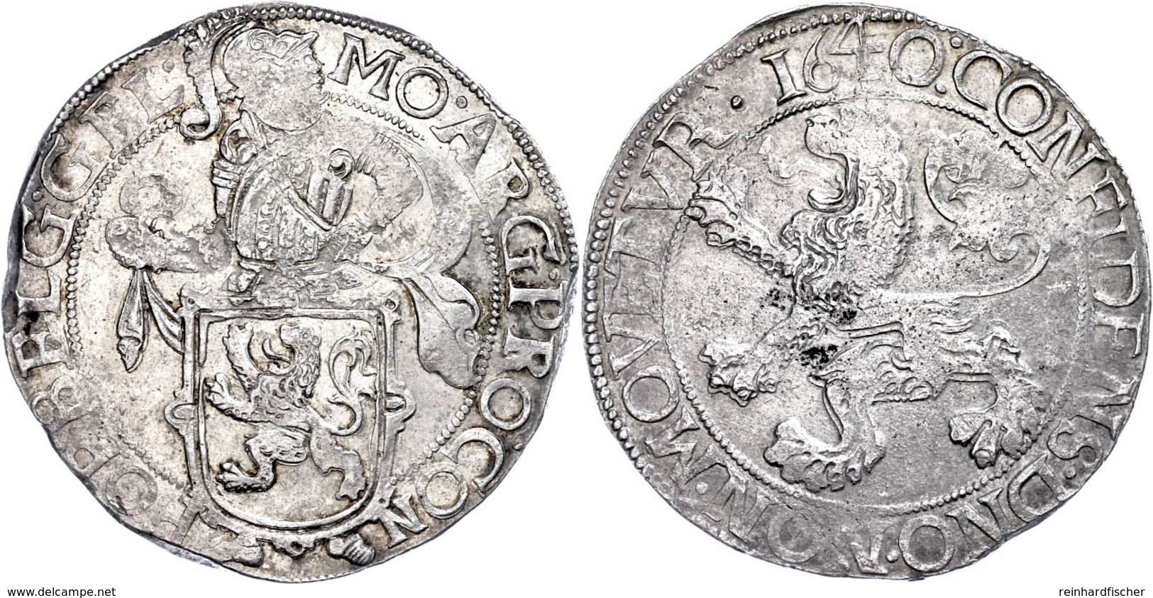 Gelderland, Löwentaler, 1640, Dav. 4849, Prägeschwäche, Vz.  Vz - Altri & Non Classificati