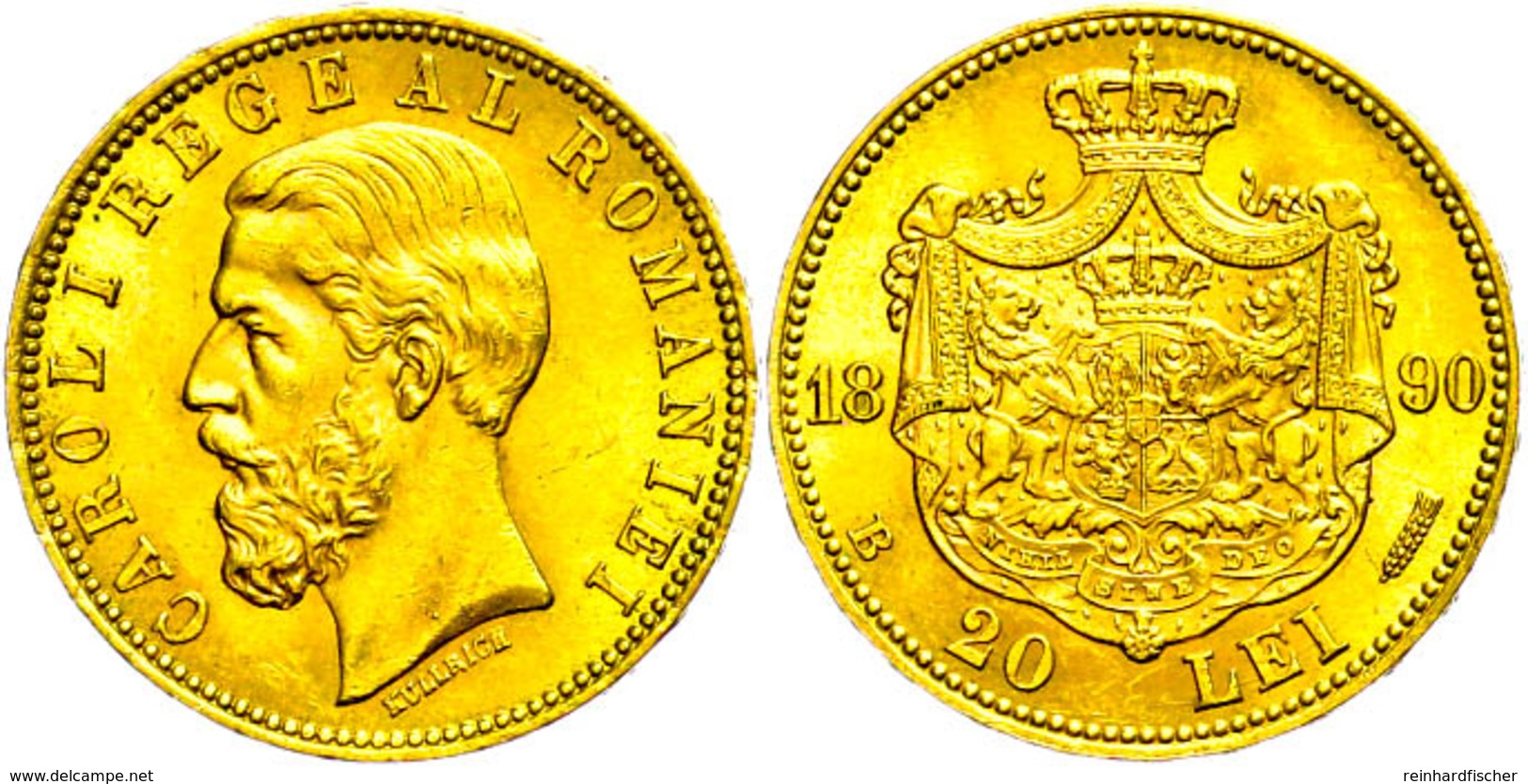 20 Lei, Gold, 1890, Karl I., Fb. 3, Vz.  Vz - Roemenië