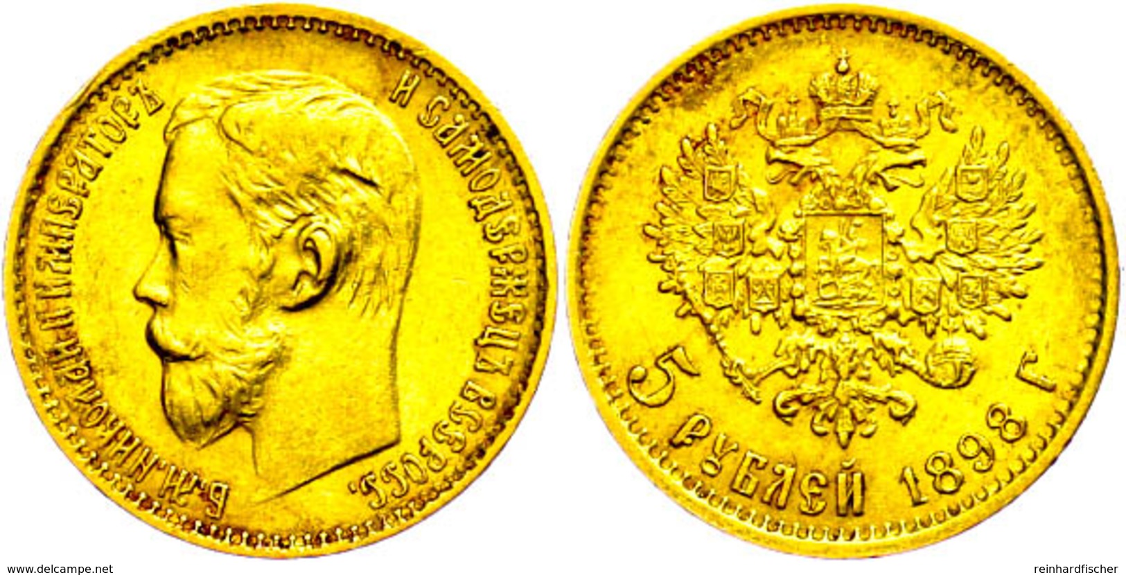 5 Rubel, Gold, 1898, Nikolaus II., Fb. 180, Vz.  Vz - Russia