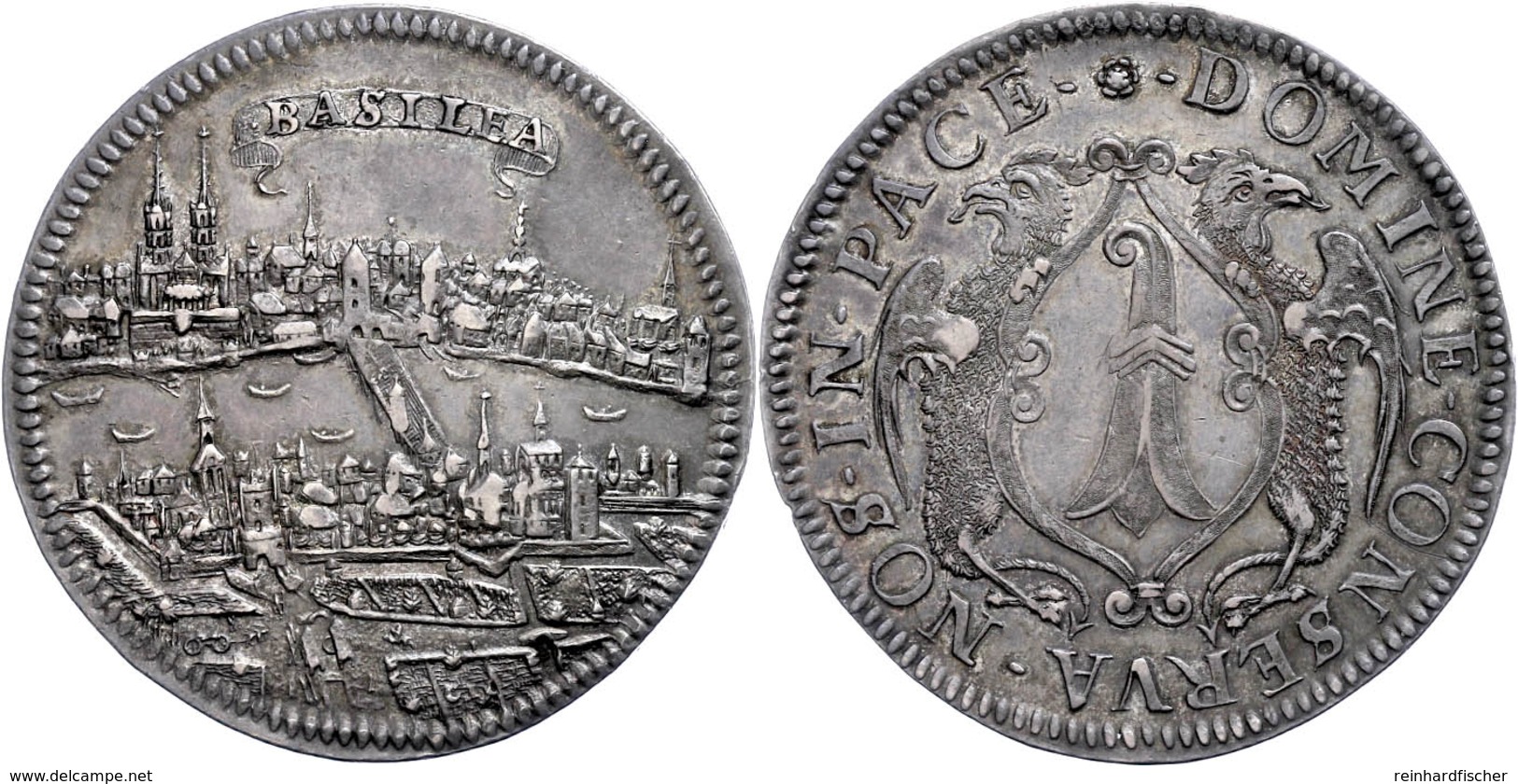 Basel, Taler, O.J. (um 1690), Divo 98, HMZ 2-78a, Dav. 1744, Schöne Patina, Vz.  Vz - Sonstige & Ohne Zuordnung