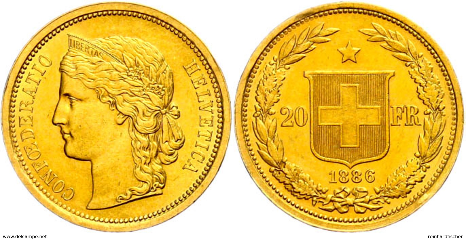 20 Franken, Gold, 1886, Fb. 495, Vz.  Vz - Sonstige & Ohne Zuordnung