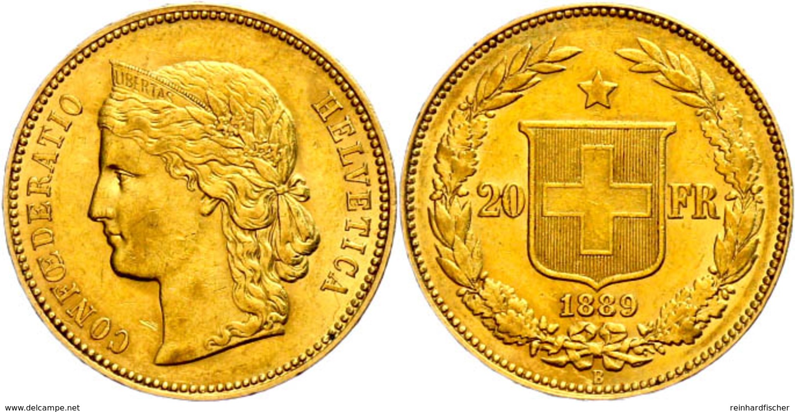 20 Franken, Gold, 1889, Fb. 495, Vz.  Vz - Sonstige & Ohne Zuordnung