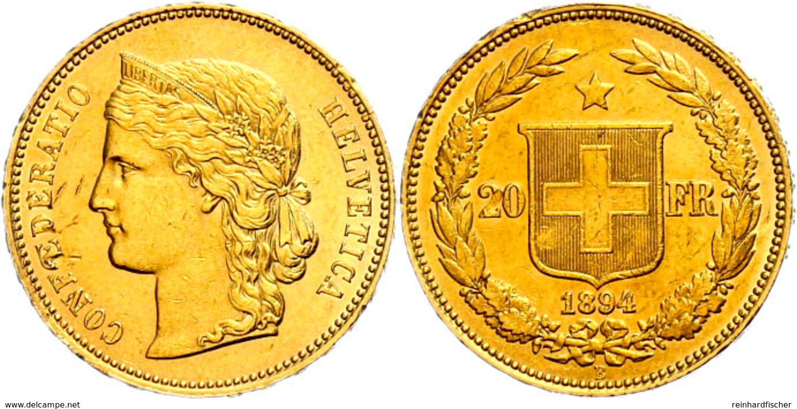 20 Franken, Gold, 1894, Fb. 495, Vz.  Vz - Sonstige & Ohne Zuordnung