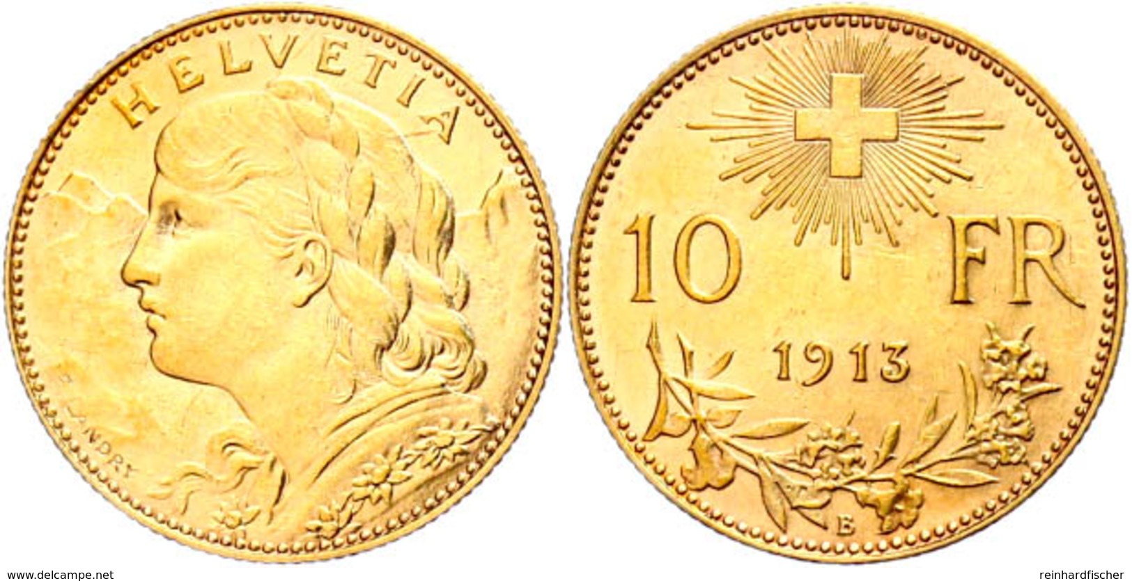 10 Franken, Gold, 1913, Fb. 503, Vz.  Vz - Altri & Non Classificati