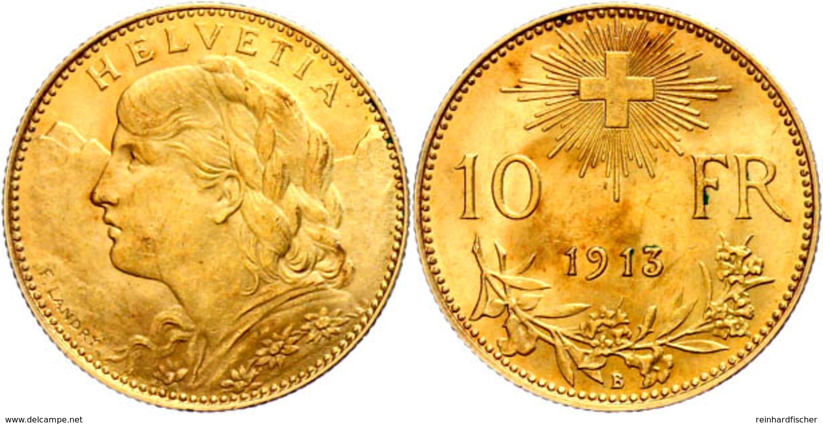 10 Franken, Gold, 1913, Fb. 503, Vz.  Vz - Sonstige & Ohne Zuordnung