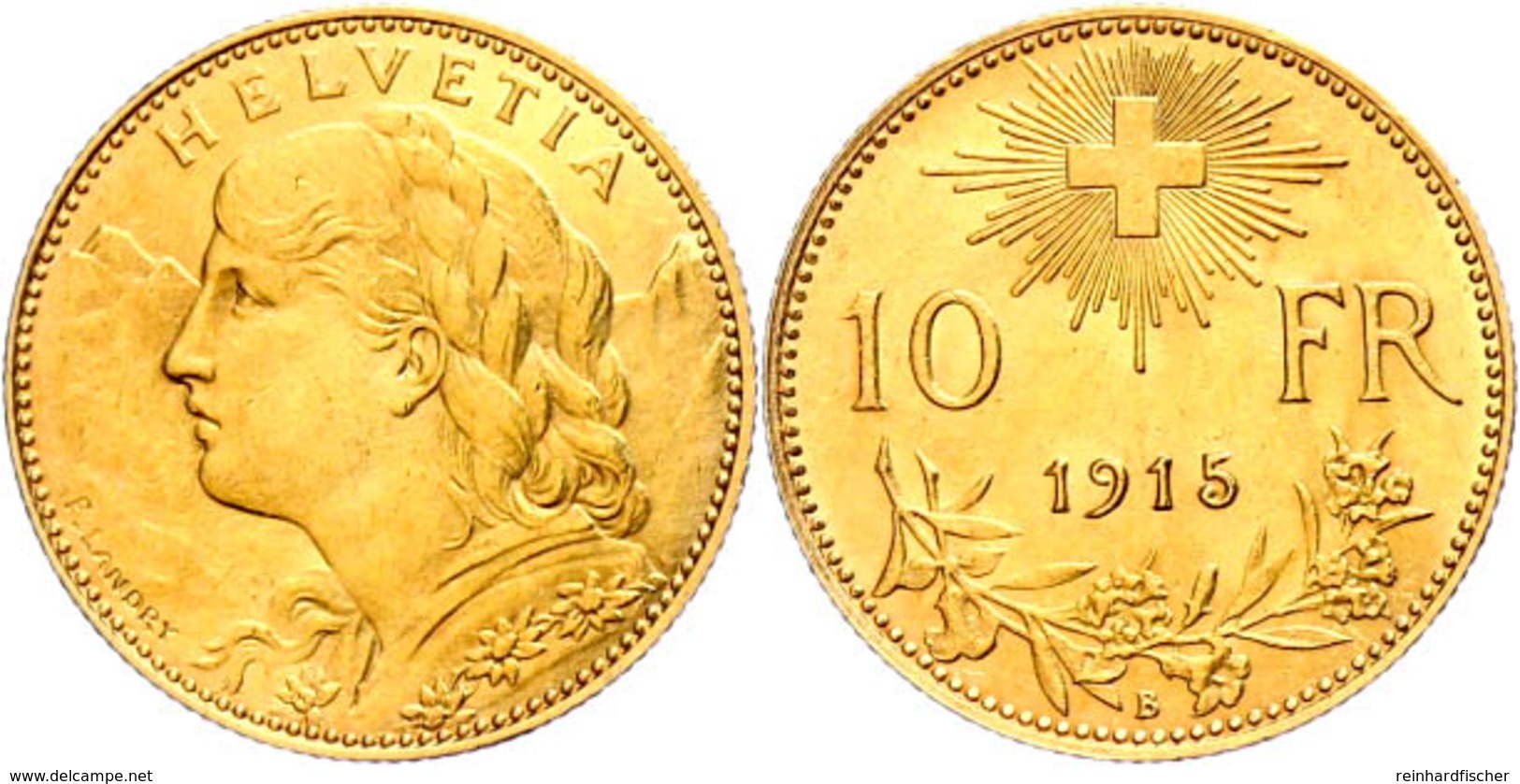 10 Franken, Gold, 1915, Fb. 503, Vz.  Vz - Sonstige & Ohne Zuordnung