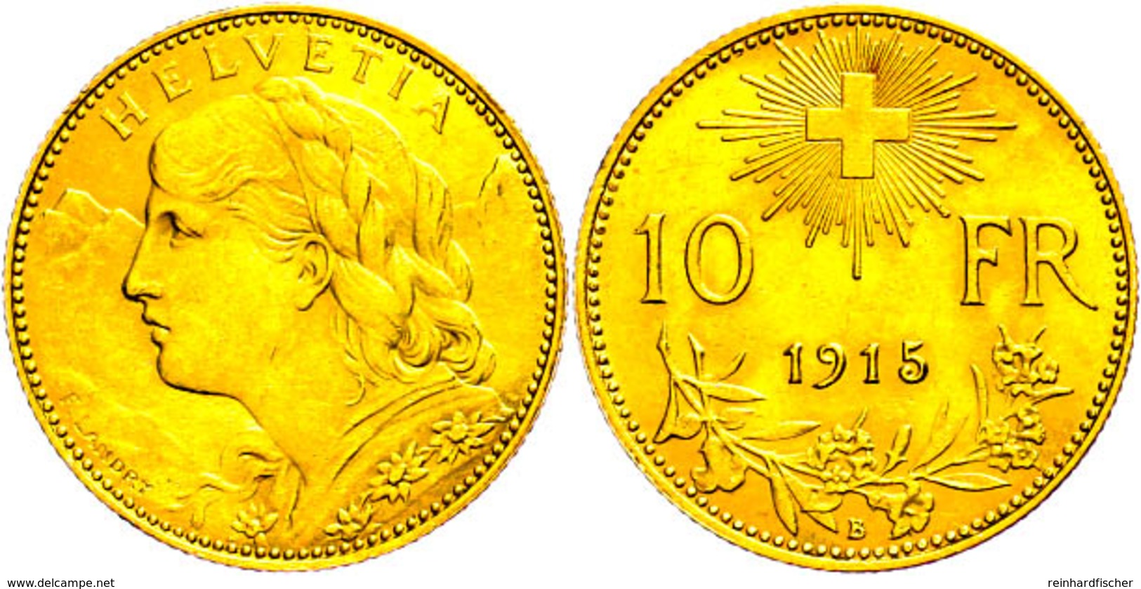 10 Franken, Gold, 1915, Fb. 503, Vz.  Vz - Autres & Non Classés