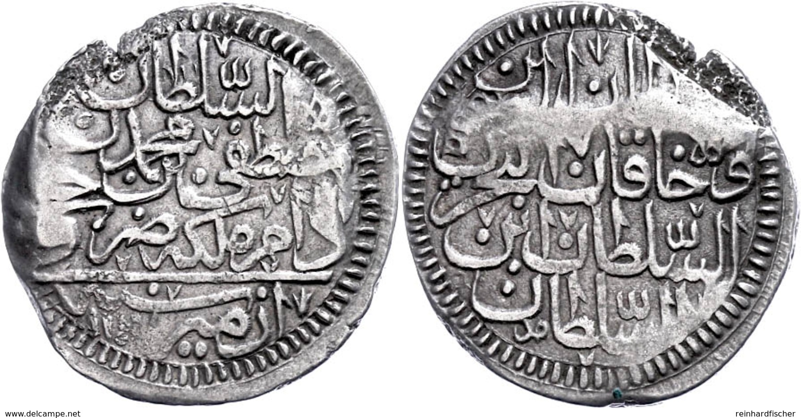 1/2 Kurush, AH 1106, Mustafa II., Izmir, KM 117.3, Prägeschwäche Und Schrötlingsfehler Am Rand, Ss.  Ss - Oriental