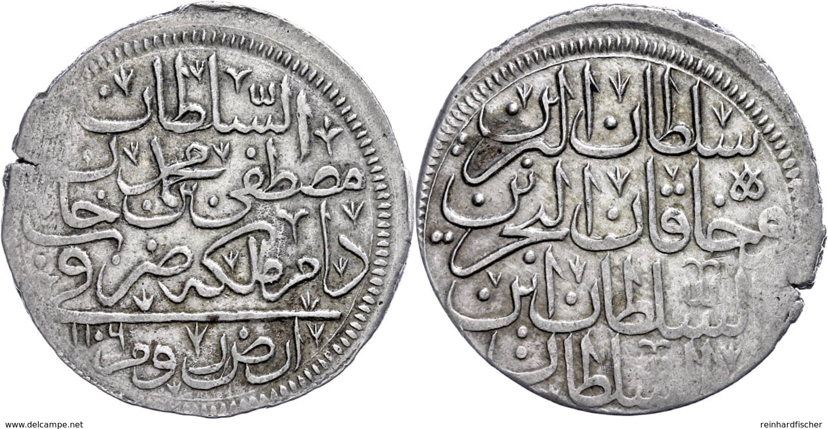 Kurush, AH 1106, Mustafa II., Erzurum, KM 121.2, Kl. Schrötlingsfehler Und Prägeschwäche Am Rand, Ss.  Ss - Orientales