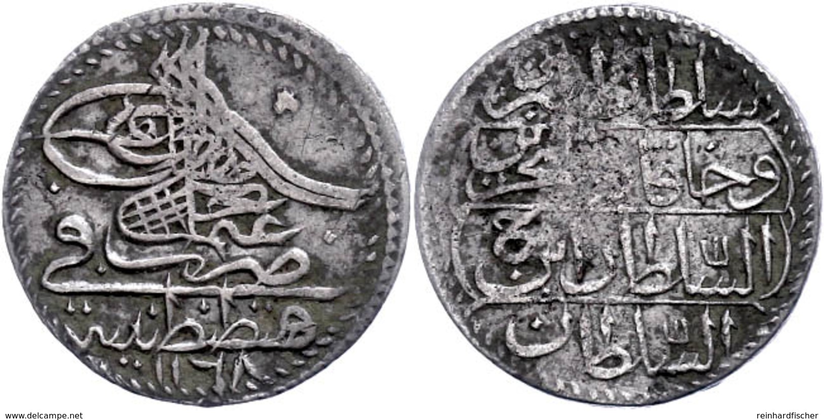 5 Para, AH 1168, Osman III., Konstantinopel, KM 255, Ss. Selten!  Ss - Orientale