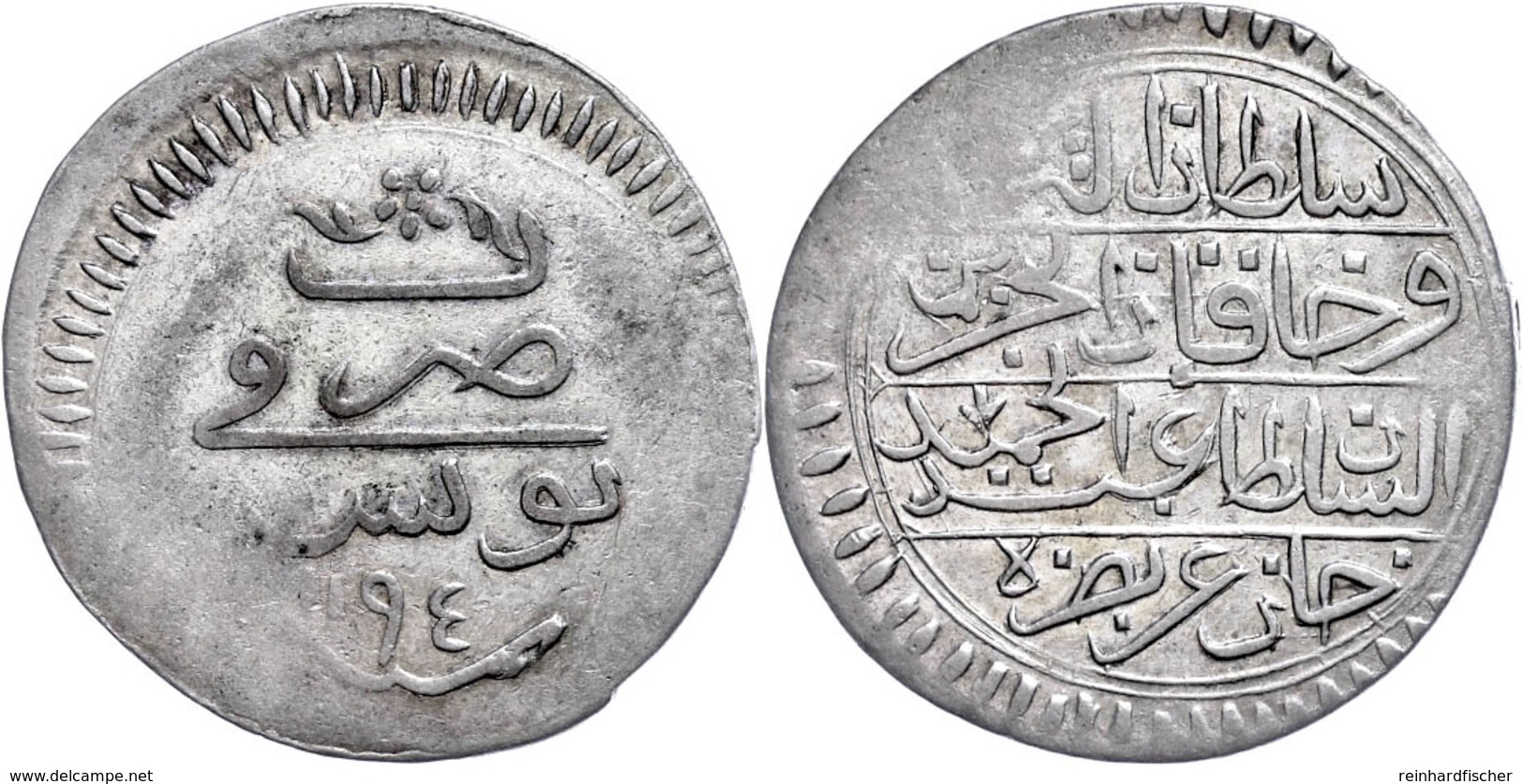 Riyal, AH 1194, Abdülhamid I., Tunis, KM 65 (Tunesien), Prägeschwäche, Ss.  Ss - Orientale