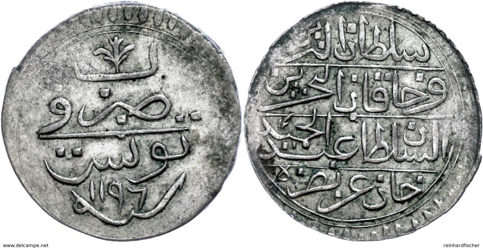 8 Kharub, AH 1196, Abdülhamid I., Tunis, KM 64 (Tunesien), Leichte Prägeschwäche Am Rand, Ss-vz.  Ss-vz - Orientalische Münzen