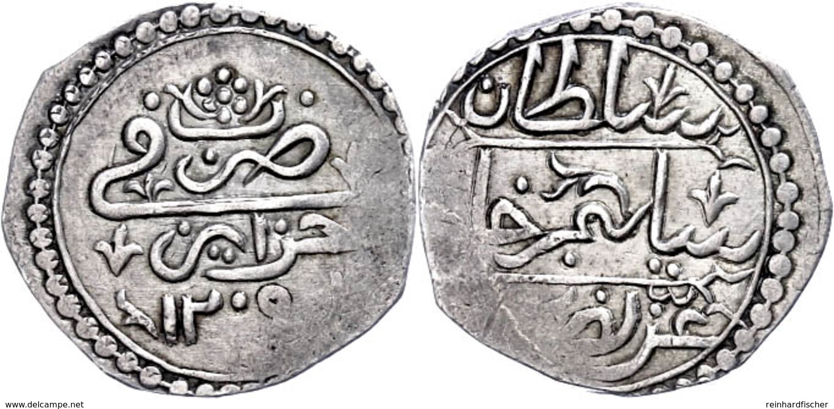 1/4 Budju, AH 1205, Selim III., KM 44 (Algerien), Prägeschwäche Am Rand, Ss.  Ss - Orientalische Münzen