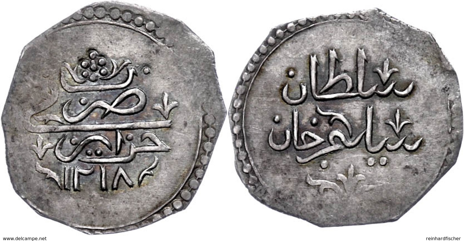 1/2 Budju, AH 1218, Selim III., KM 45 (Algerien), Prägeschwäche Am Rand, Ss-vz.  Ss-vz - Orientalische Münzen