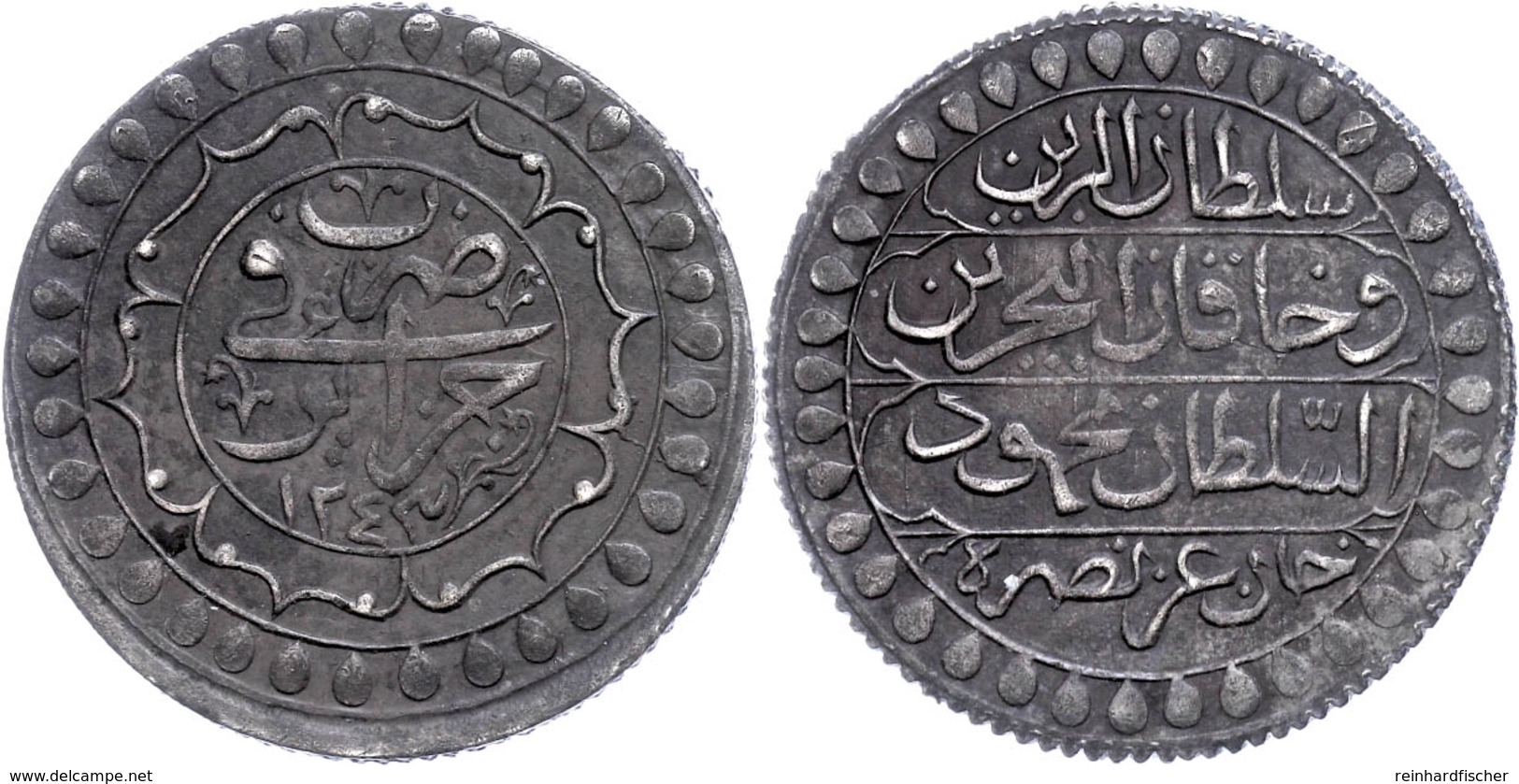 2 Budju, AH 1243, Mahmud II., Jazayir, KM 75 (Algerien), Ss. Selten!  Ss - Orientalische Münzen