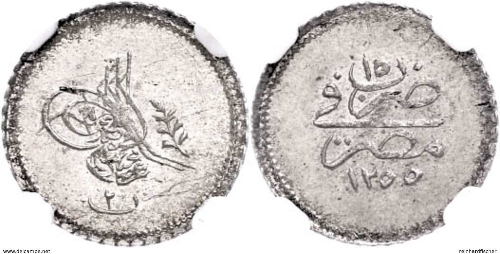 20 Para, AH 1255/15, Abdülmecid, Misir, KM 227 (Ägypten), In Slab Der NGC Mit Der Bewertung UNC DETAILS. - Orientalische Münzen