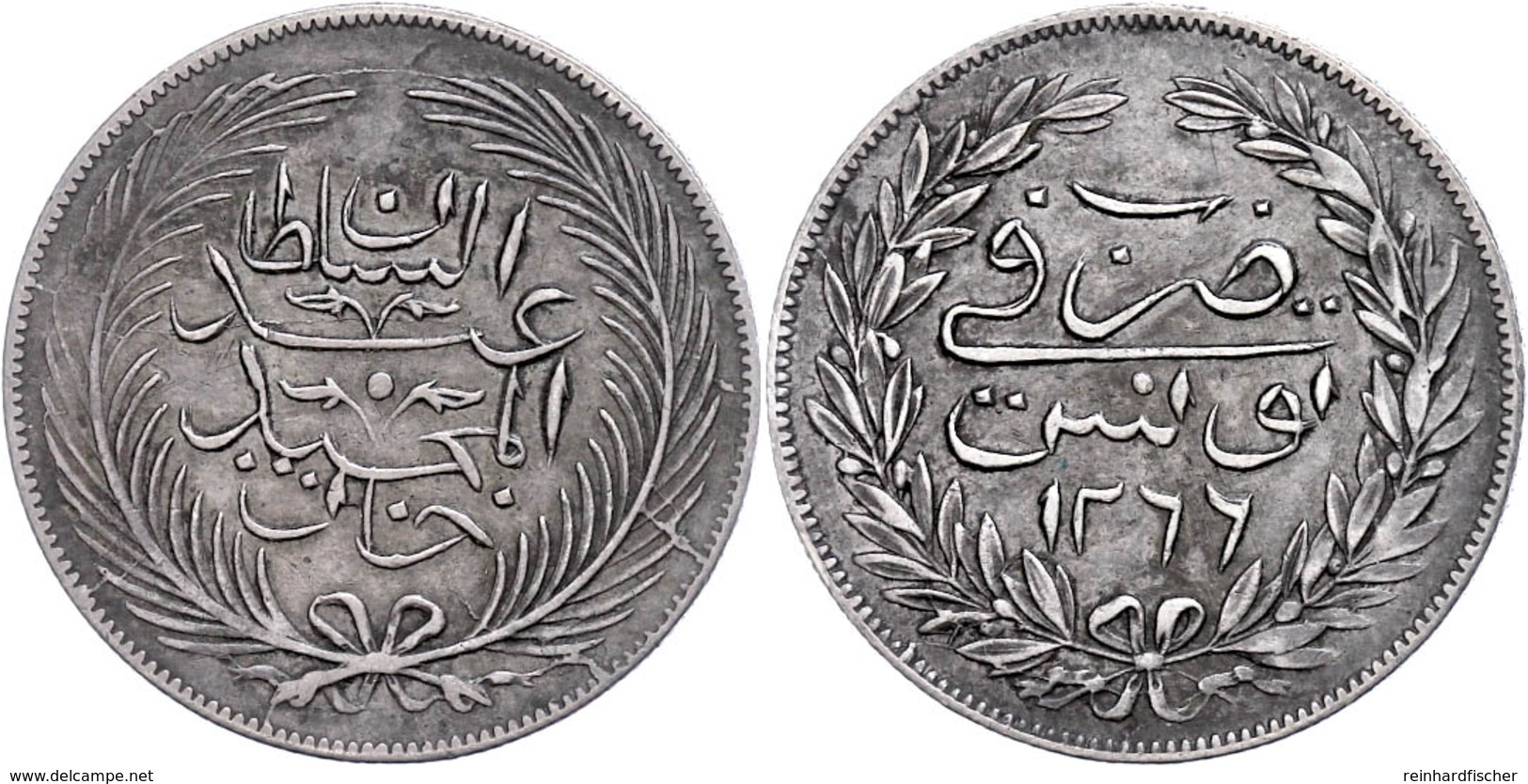 5 Riyal, AH 1266, Abdülmecid, Tunis, KM 108 (Tunesien), Ss.  Ss - Orientale