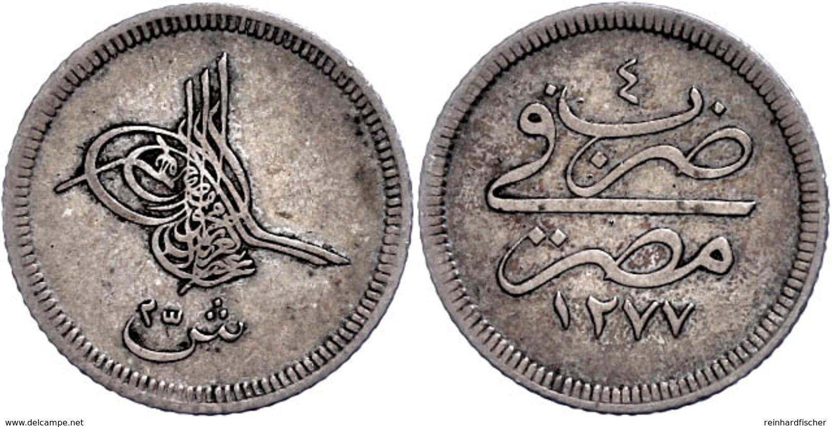 2 1/2 Qirsh, AH 1277/4, Abdülaziz, Misir, KM 251 (Ägypten), Ss.  Ss - Oriental