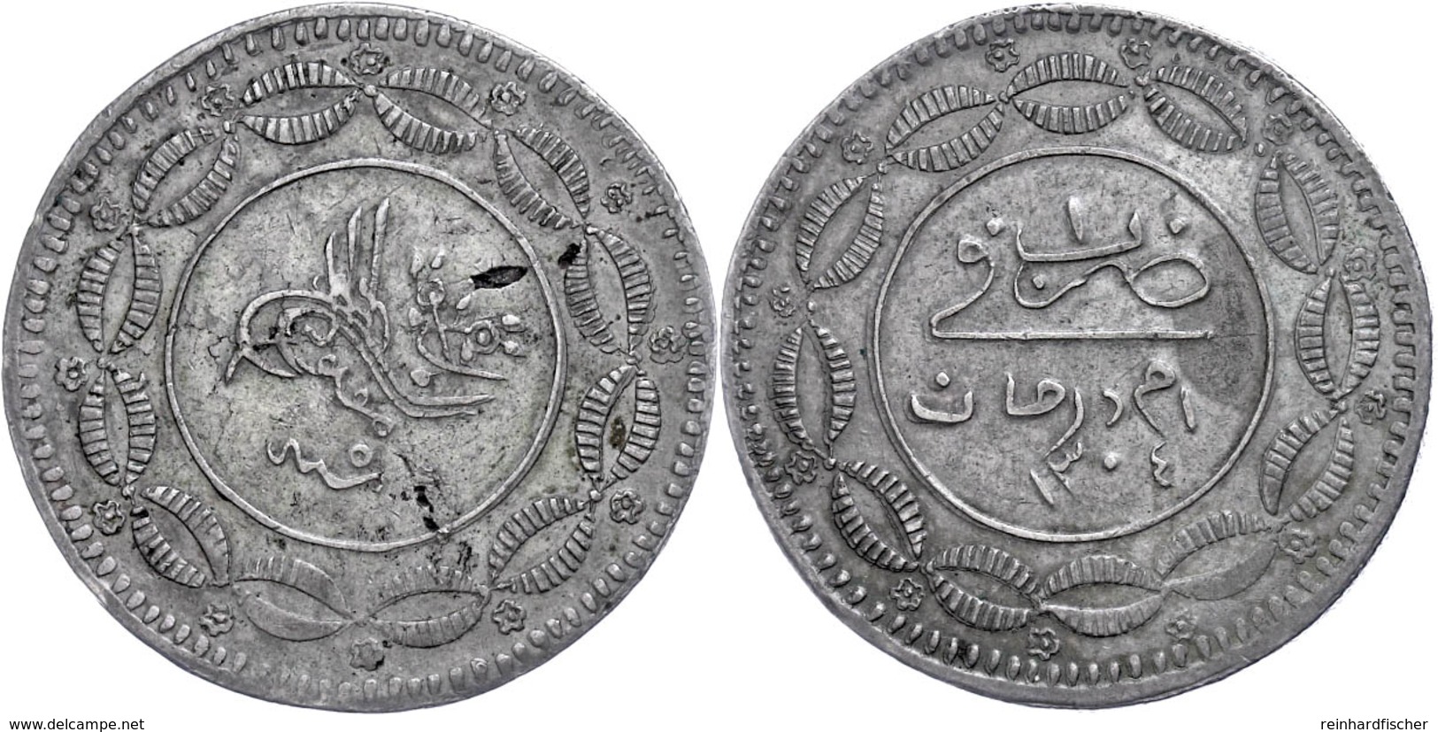 20 Piaster, AH 1304/5, Abdullah Ibn Mohammed, Omdurman, KM 7.1 (Sudan), Kl. Schrötlingsfehler, Ss. Los 1224 Der 27. Aukt - Oriental