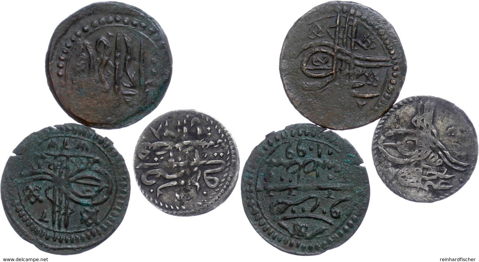 SÜLEYMAN II./ OSMAN III., Lot Von 3 Münzen. Erhaltung Um Ss. - Oriental