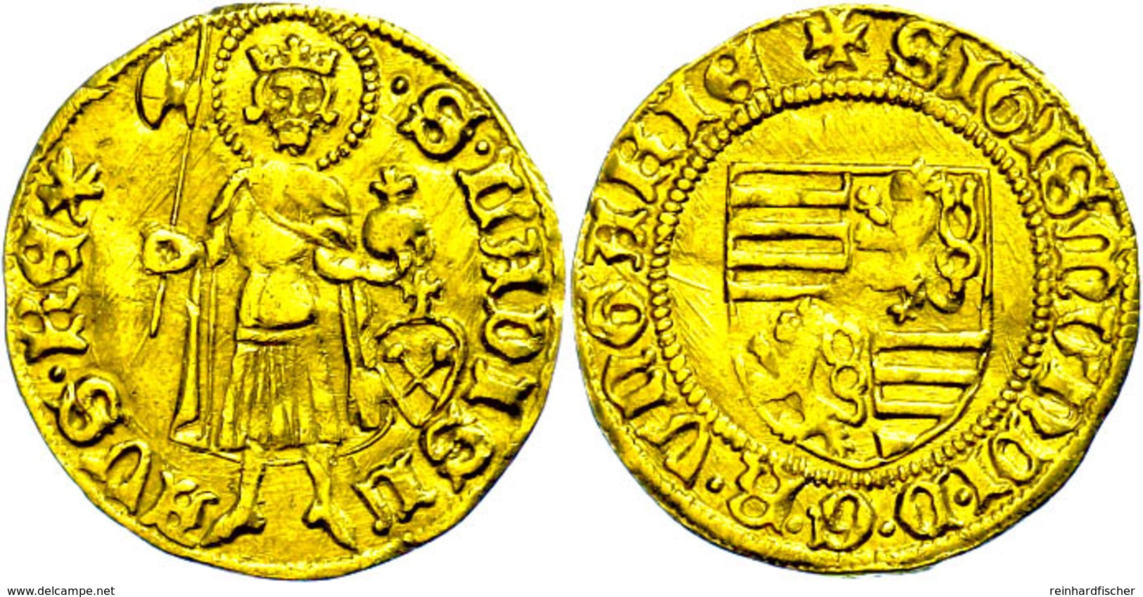 Goldgulden, O.J. (1415-1424), Sigismund, Huszar 573, Fb. 10, Ss.  Ss - Ungheria