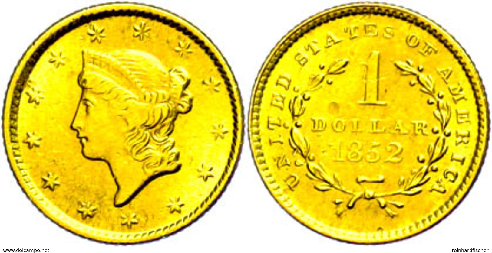 1 Dollar, Gold, 1852, Philadelphia, Fb. 84, Ss.  Ss - Autres & Non Classés