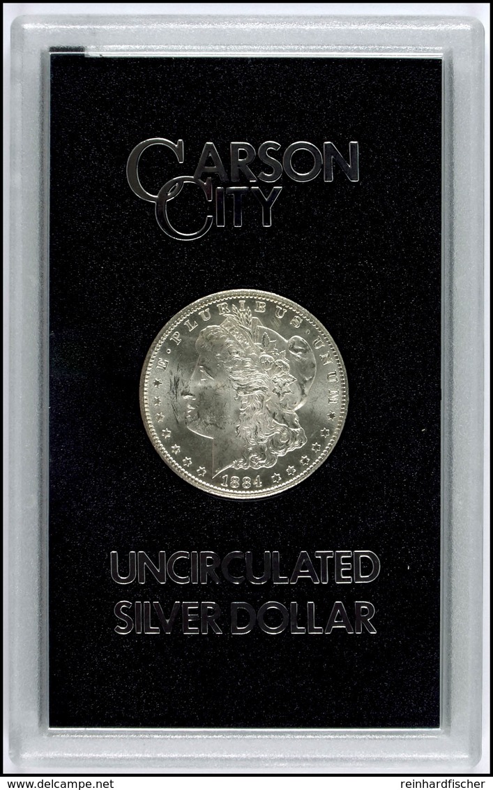 Dollar, 1884, Carson City, KM 110, In Hartplastikkapsel, Kratzer, Fast St. - Other & Unclassified